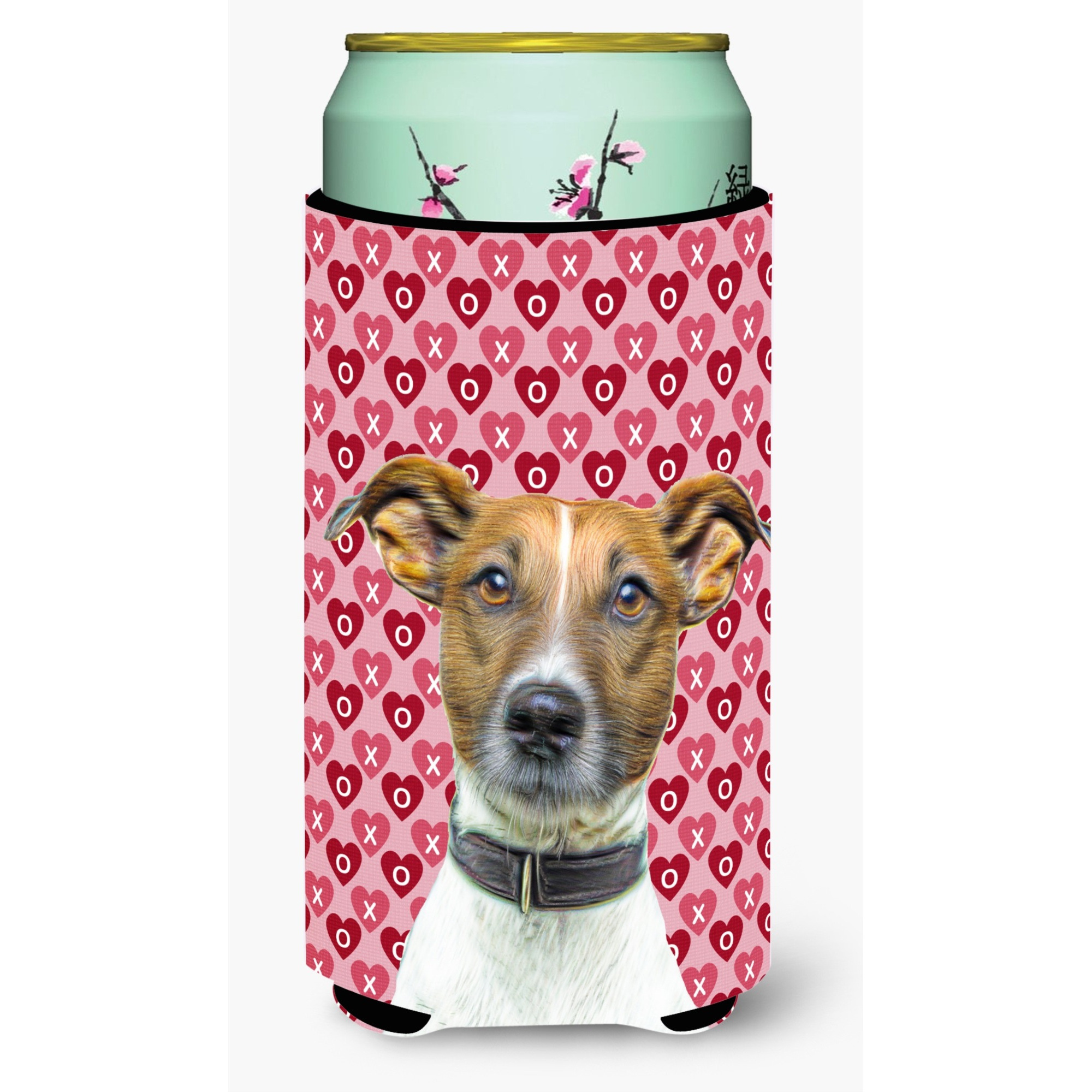 Hearts Love and Valentines Day Jack Russell Terrier Tall Boy Beverage Insulator Hugger KJ1190TBC