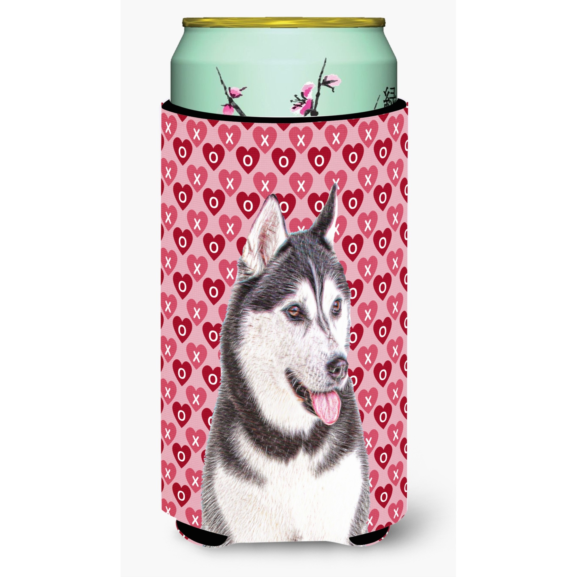 Hearts Love and Valentine's Day Alaskan Malamute Tall Boy Beverage Insulator Hugger KJ1189TBC