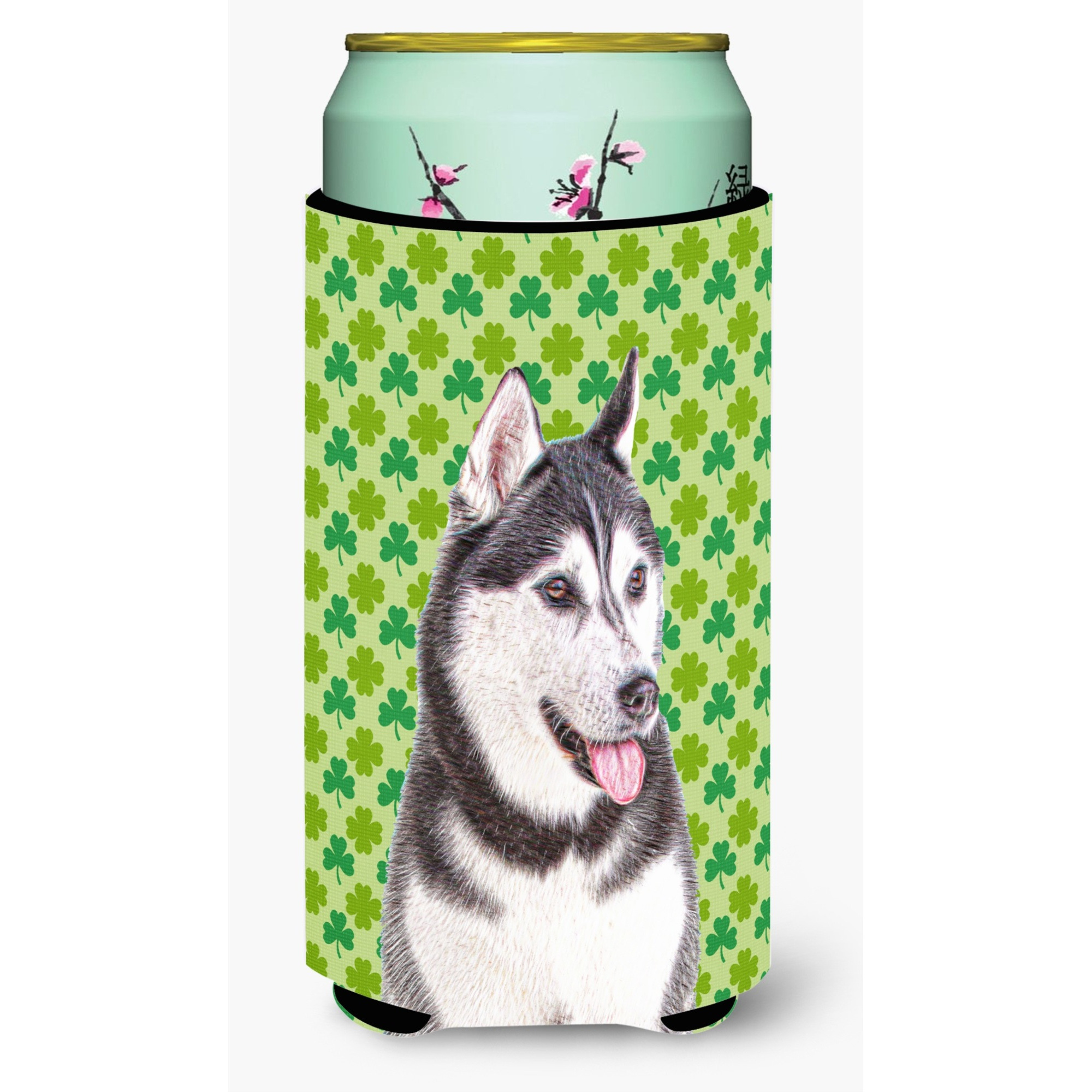 St. Patrick's Day Shamrock Alaskan Malamute Tall Boy Beverage Insulator Hugger KJ1196TBC