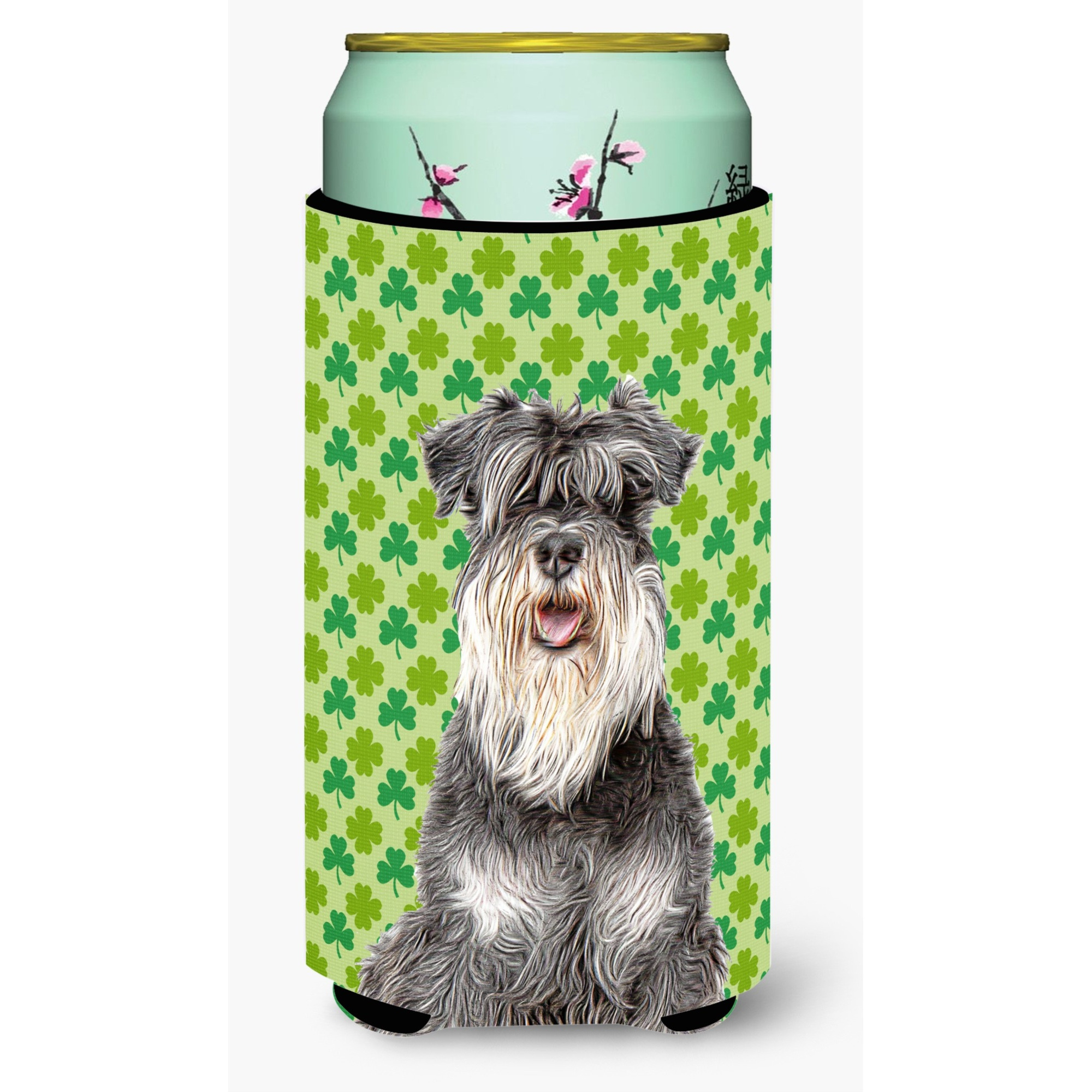 St. Patrick's Day Shamrock Schnauzer Tall Boy Beverage Insulator Hugger KJ1199TBC