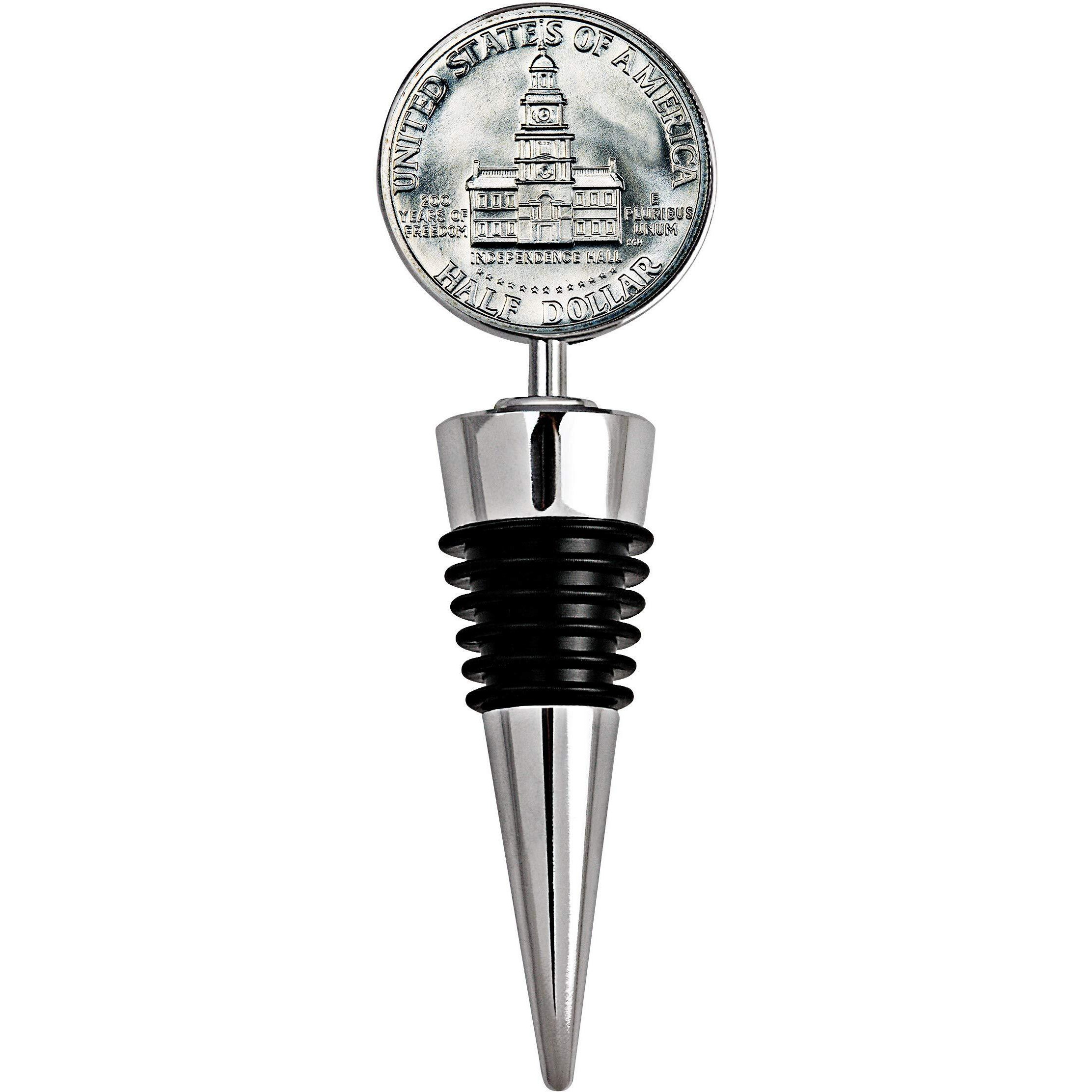 UPM global 15202 4 x 13 in JFK Bicentennial Half Dollar coin Wine Stopper