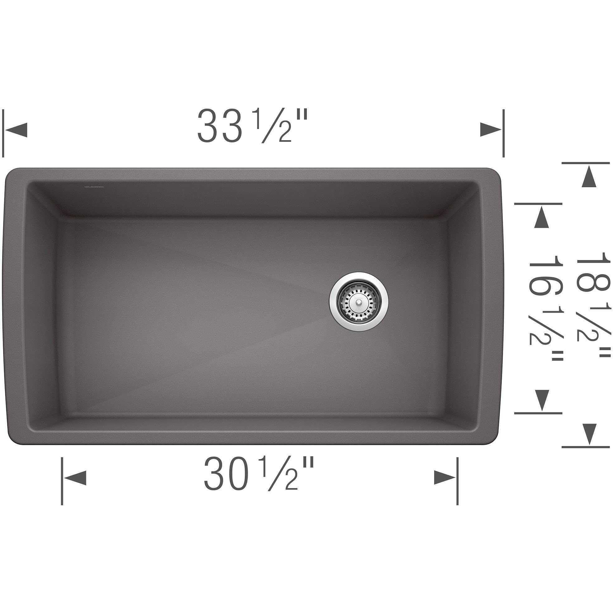 Blanco Diamond Silgranit Super Single Bowl Undermount - Cinder