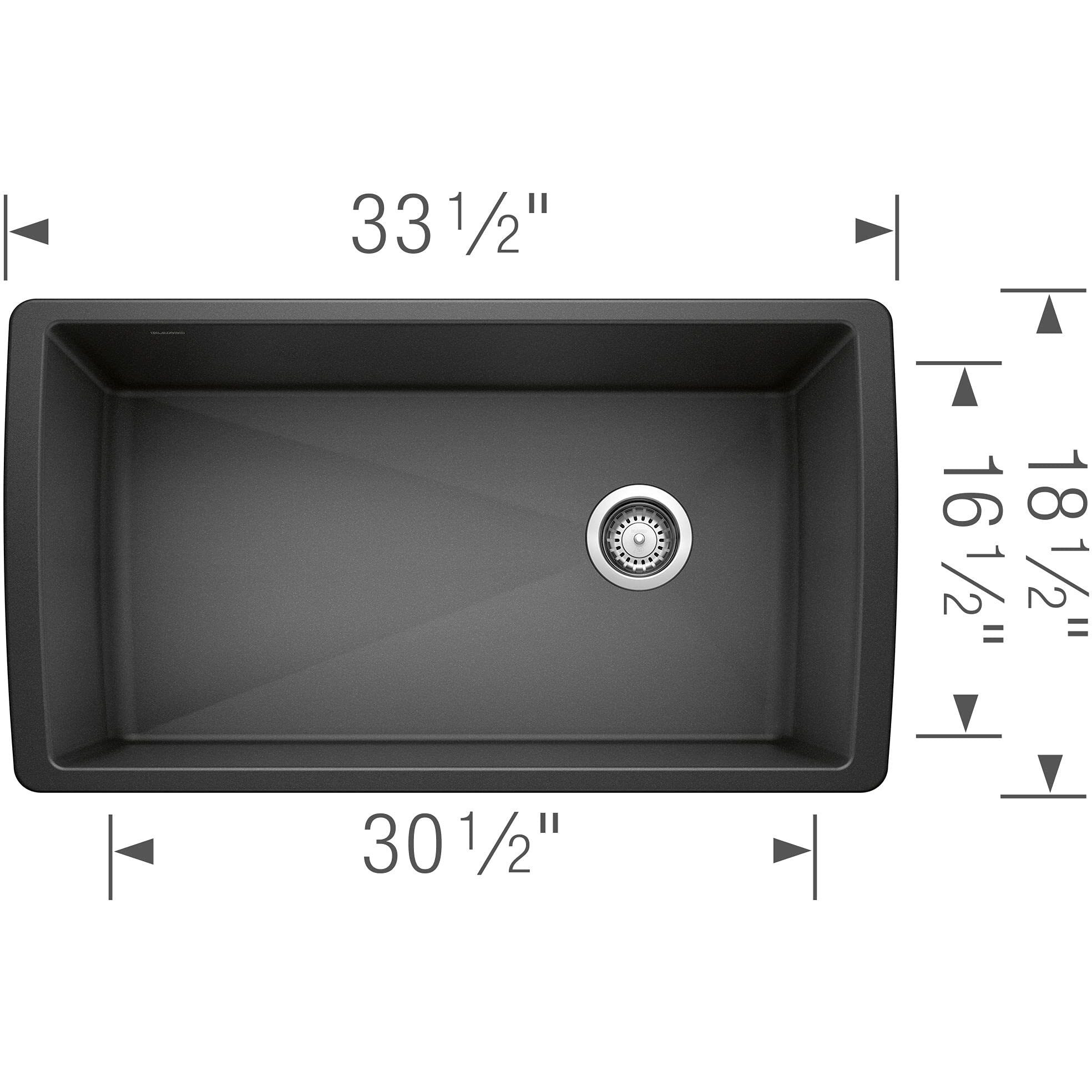 Blanco Diamond Silgranit Super Single Bowl Undermount - Anthracite