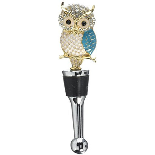 LS Arts BS-478 Bottle Stopper - Owl with Stones
