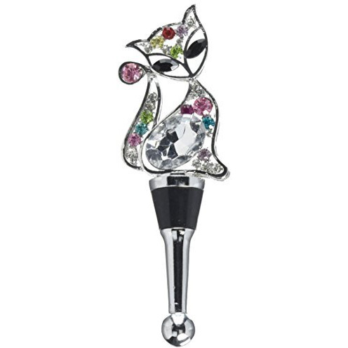 LS Arts BS-477 Bottle Stopper - cat with Stones