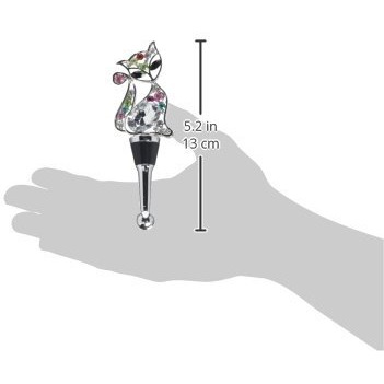 LS Arts BS-477 Bottle Stopper - cat with Stones