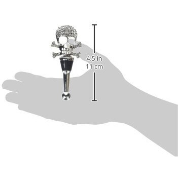 LS Arts BS-489 Bottle Stopper - Skull with Stones