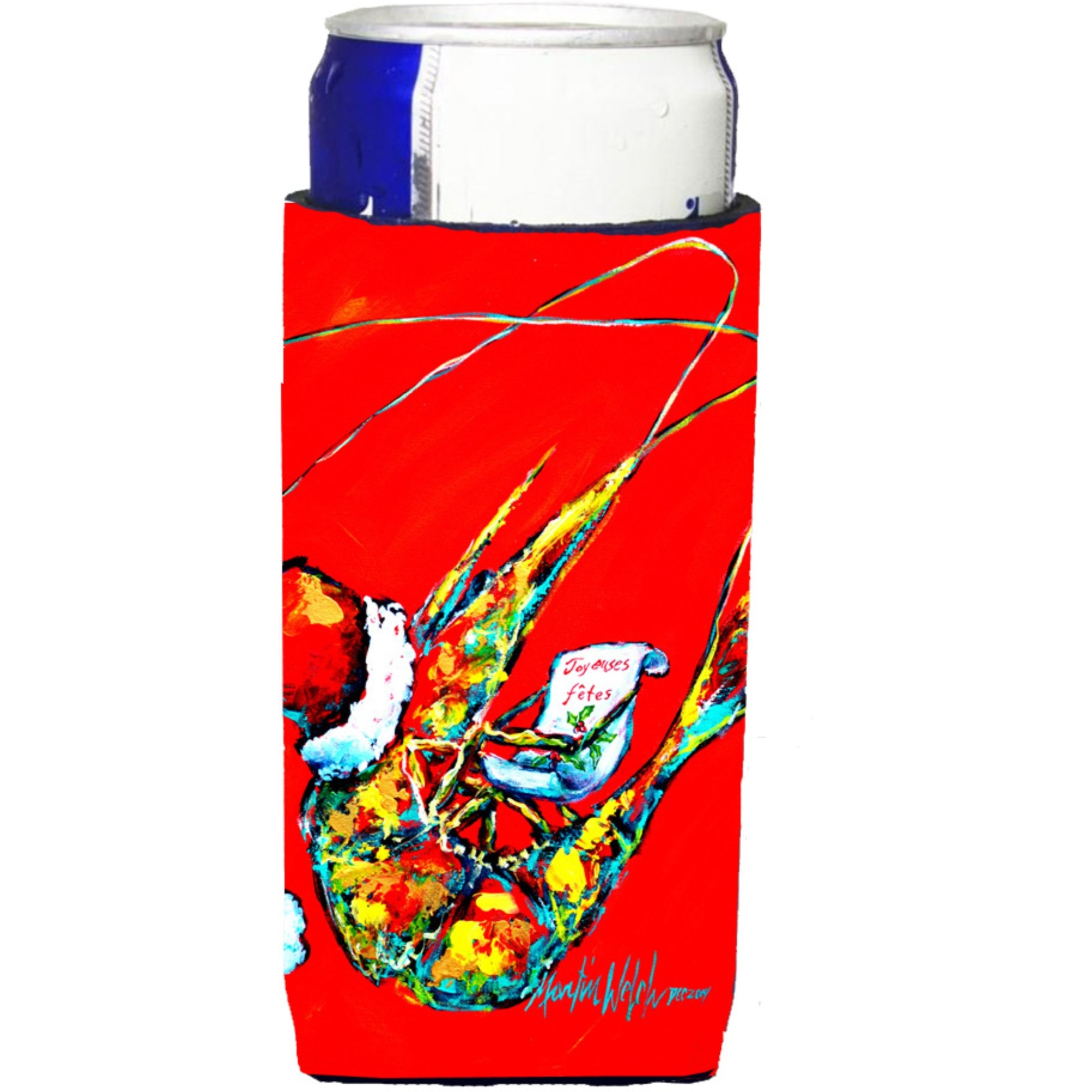 Happy Holidays Shrimp Ultra Beverage Insulators for slim cans MW1197MUK