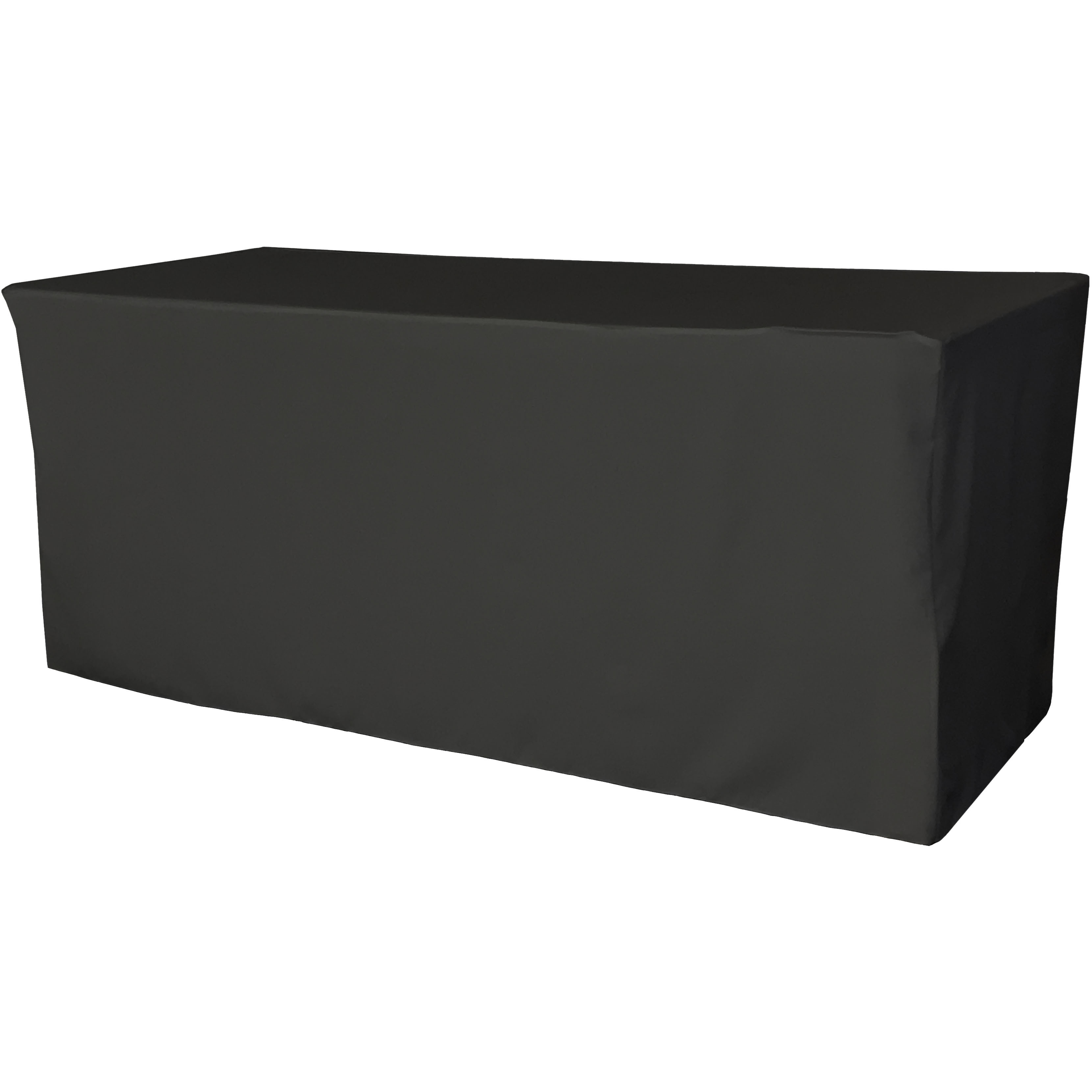 LA Linen Polyester Poplin Fitted tablecloth 96&quotL x 30&quotW x 30&quotH, Black