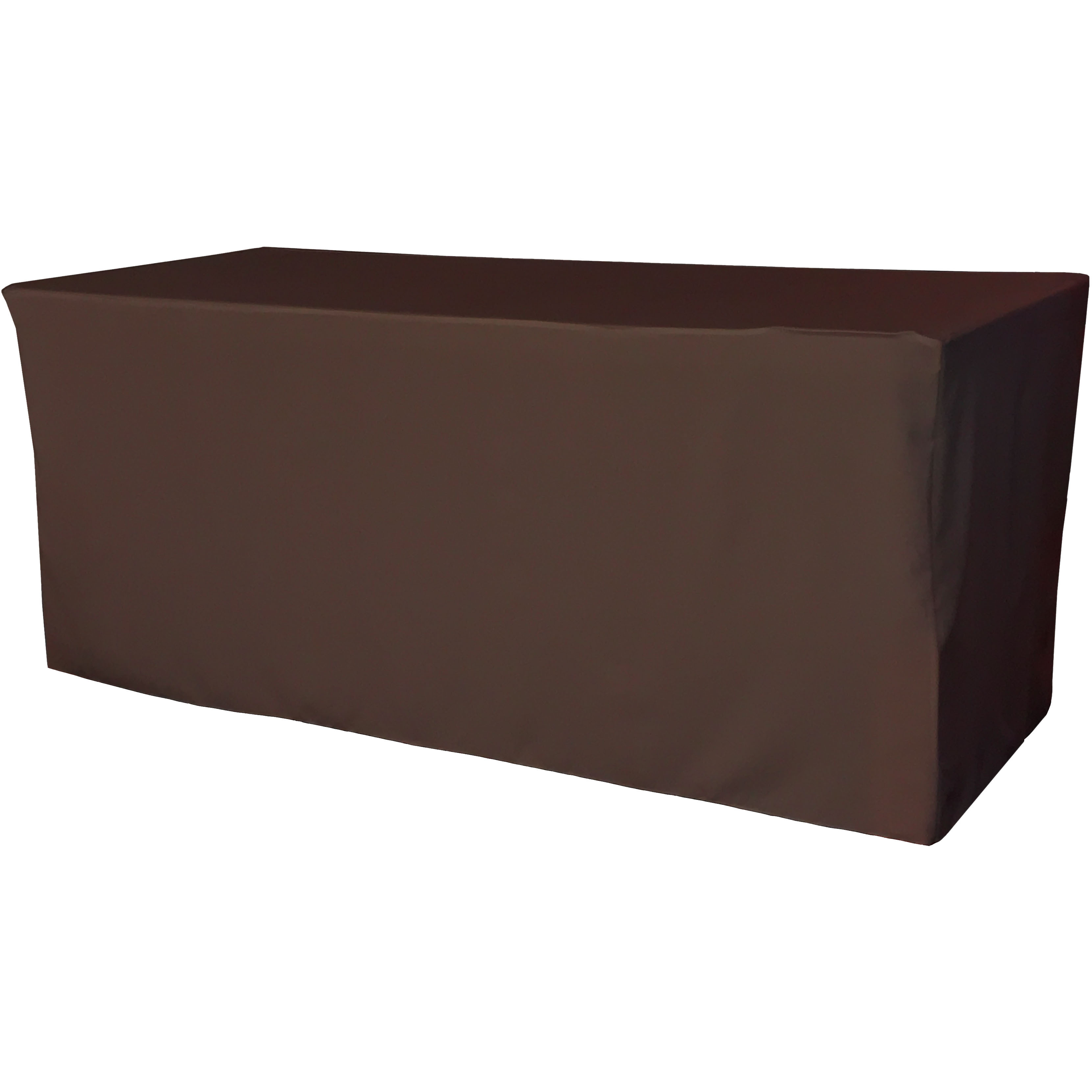 LA Linen Polyester Poplin Fitted tablecloth 72&quotL x 30&quotW x 30&quotH, Brown