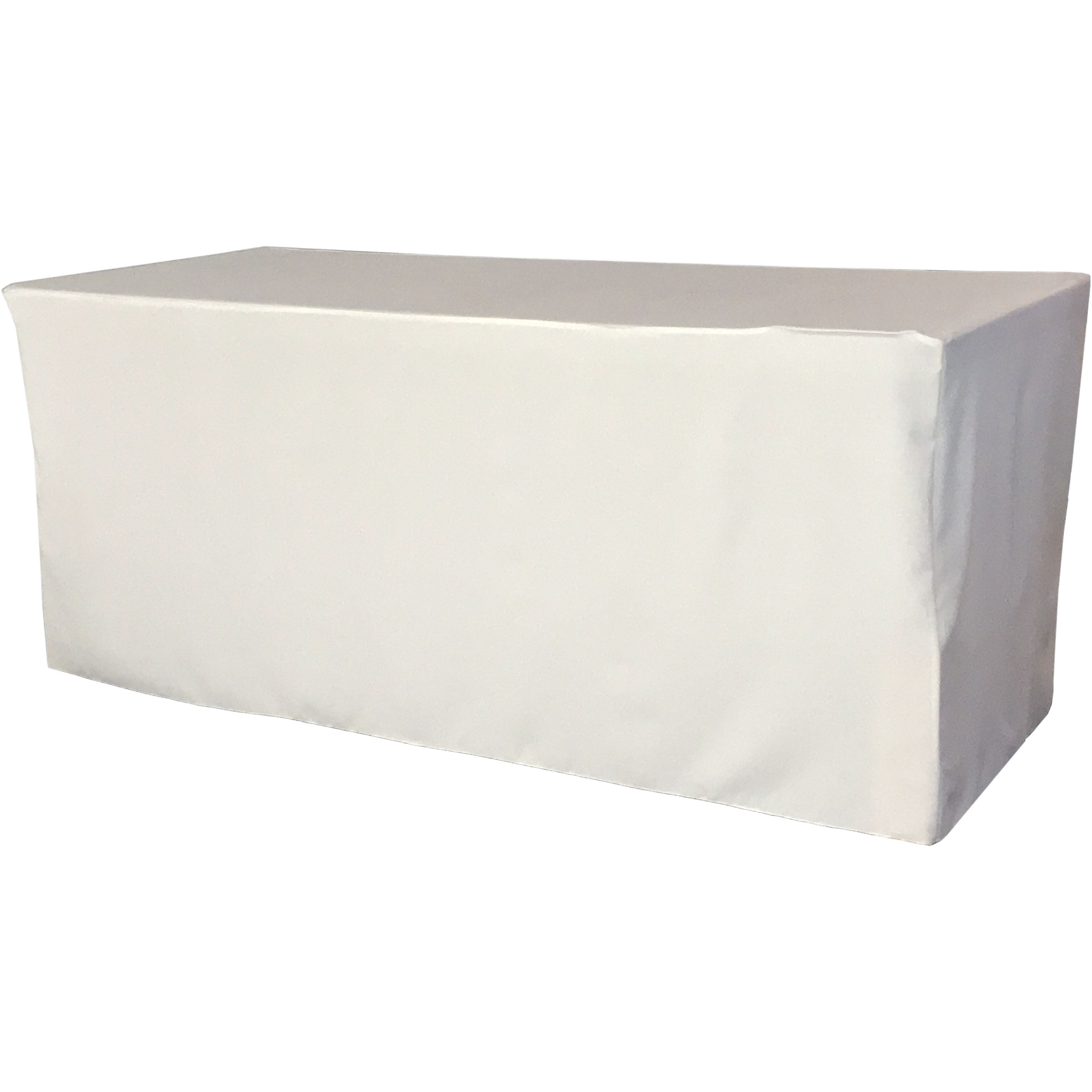 LA Linen Polyester Poplin Fitted tablecloth 96&quotL x 30&quotW x 30&quotH, White