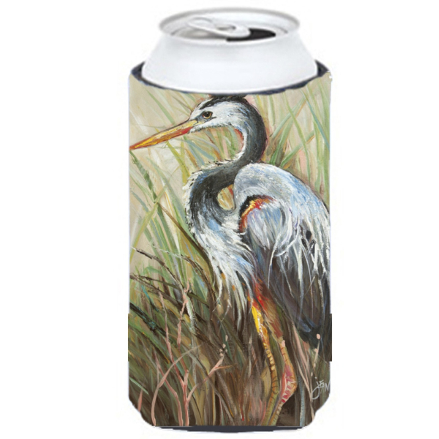 Blue Heron Gazing West Tall Boy Beverage Insulator Hugger JMK1149TBC