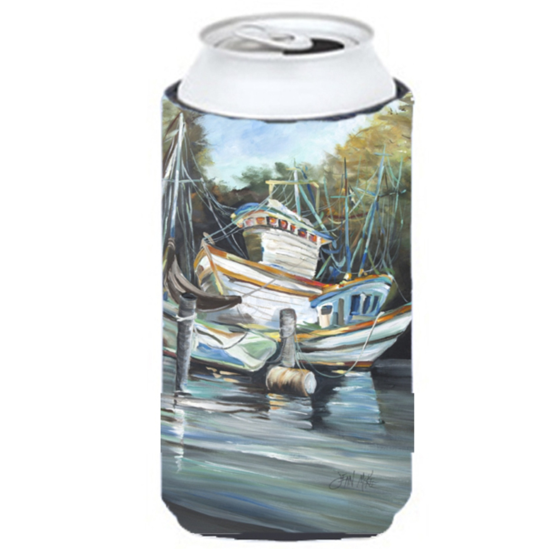 Shrimpers Cove and Shrimp Boats Tall Boy Beverage Insulator Hugger JMK1152TBC