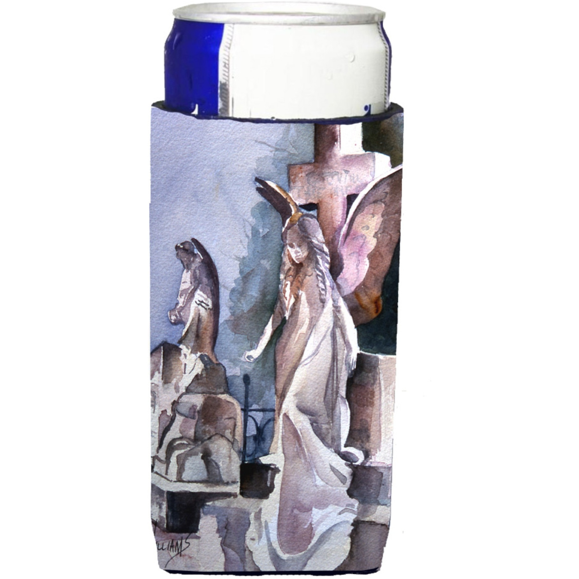Angels in the Cemetary with Cross Ultra Beverage Insulators for slim cans