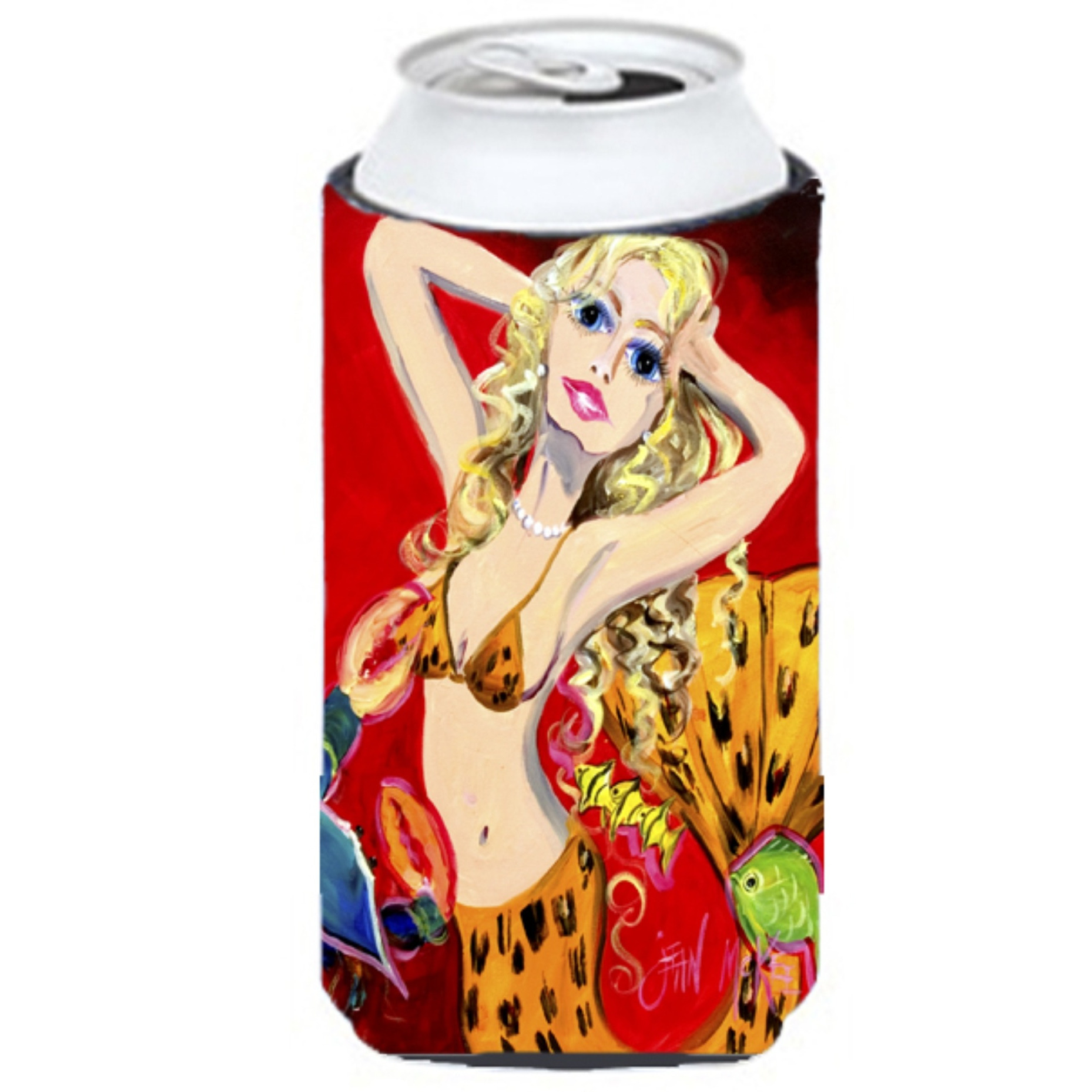 Red Mermaid Tall Boy Beverage Insulator Hugger JMK1181TBC