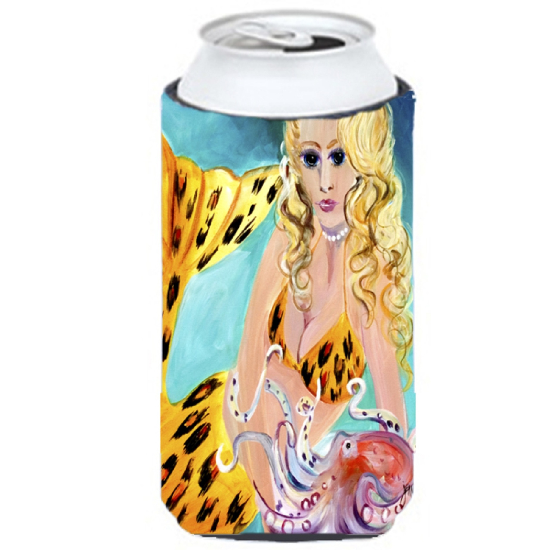 Teal Mermaid Tall Boy Beverage Insulator Hugger JMK1184TBC