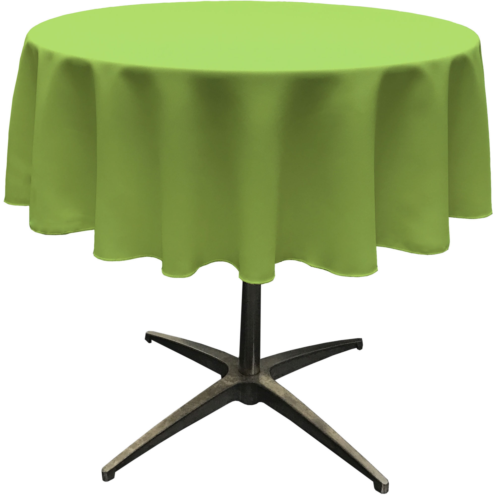 LA Linen Polyester Poplin Tablecloth 51-Inches Round, Lime