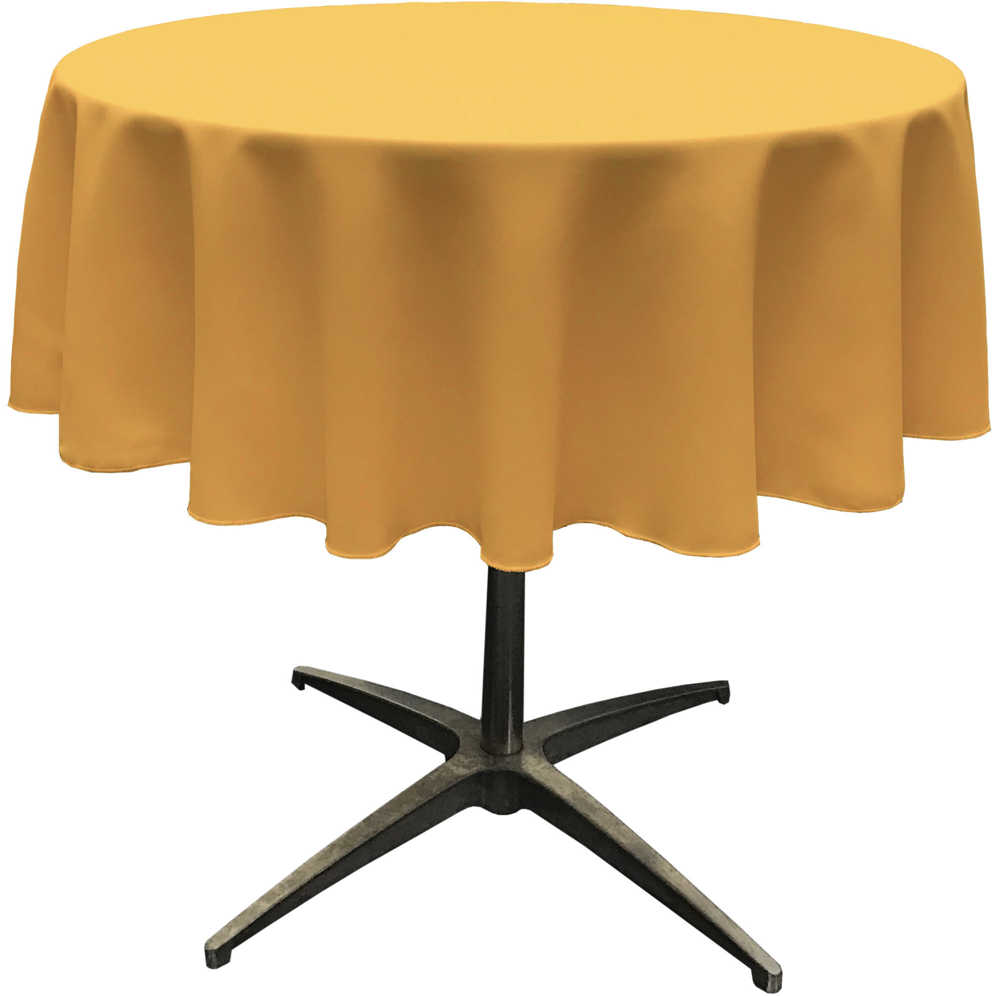 LA Linen Polyester Poplin Tablecloth 51-Inches Round, Gold