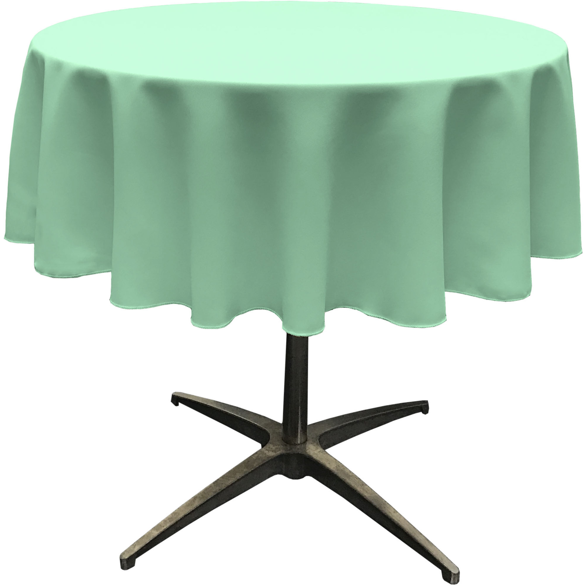 LA Linen Polyester Poplin Tablecloth 51-Inches Round, Mint