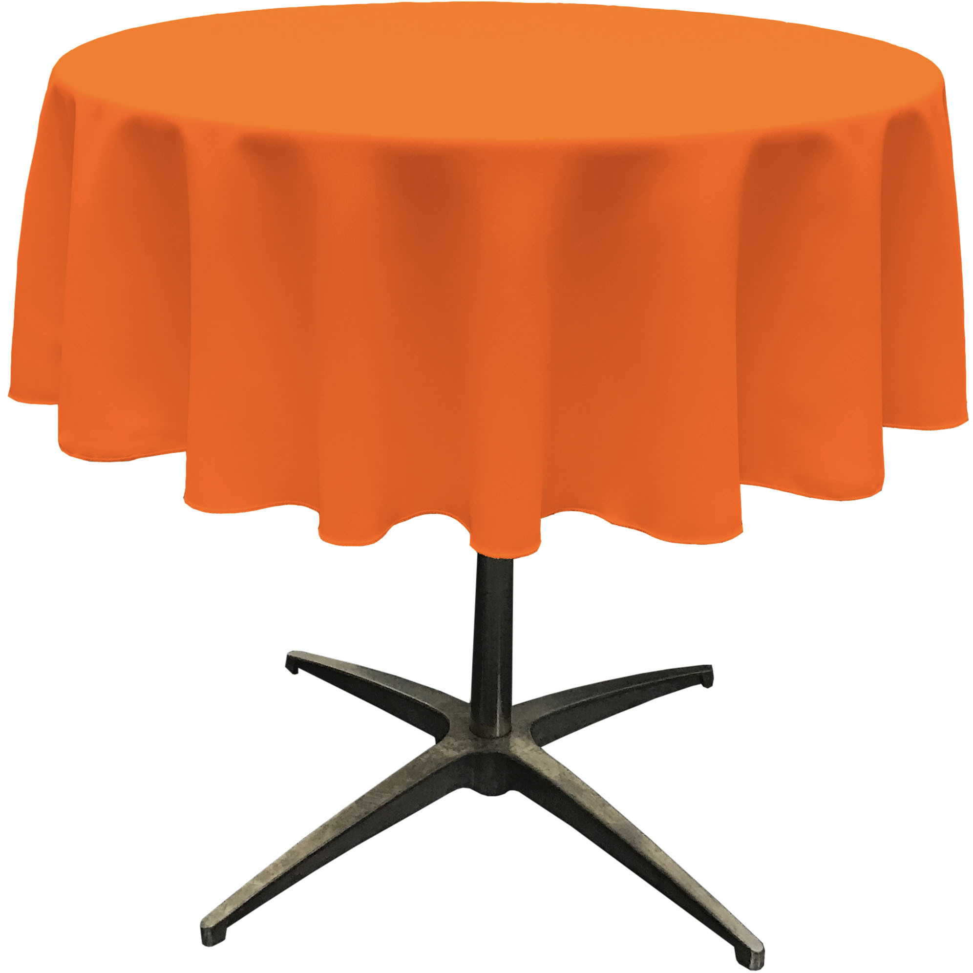 LA Linen Polyester Poplin Tablecloth 58-Inches Round, Orange