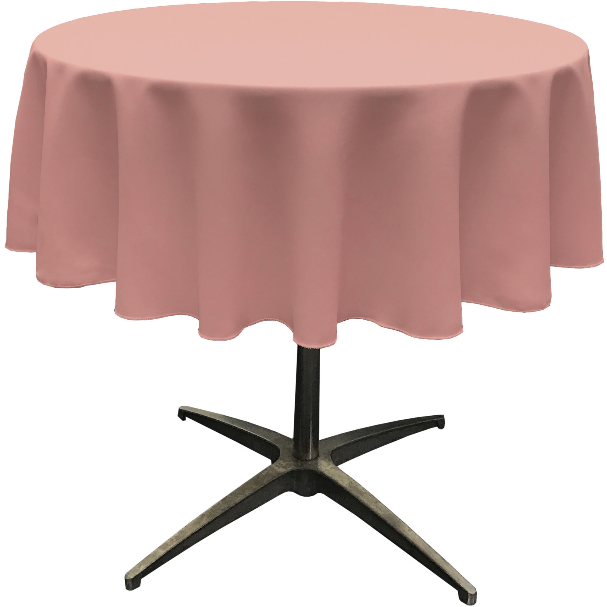 LA Linen Polyester Poplin Tablecloth 58-Inches Round, Dusty Rose