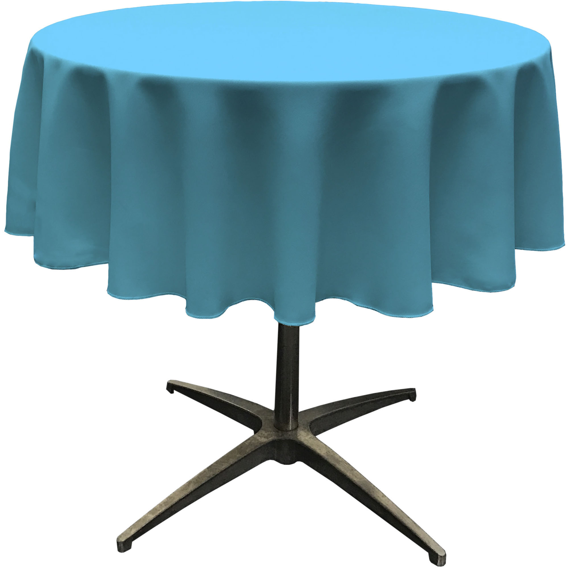 LA Linen Polyester Poplin Tablecloth 58-Inches Round, Dark Turquoise