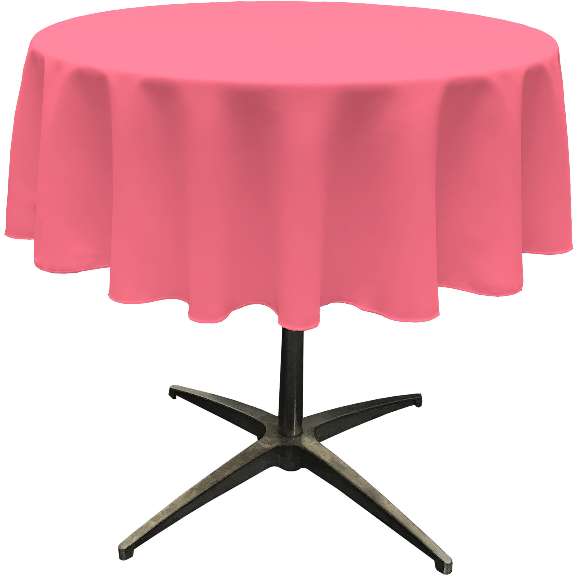 LA Linen Polyester Poplin Tablecloth 58-Inches Round, Hot Pink