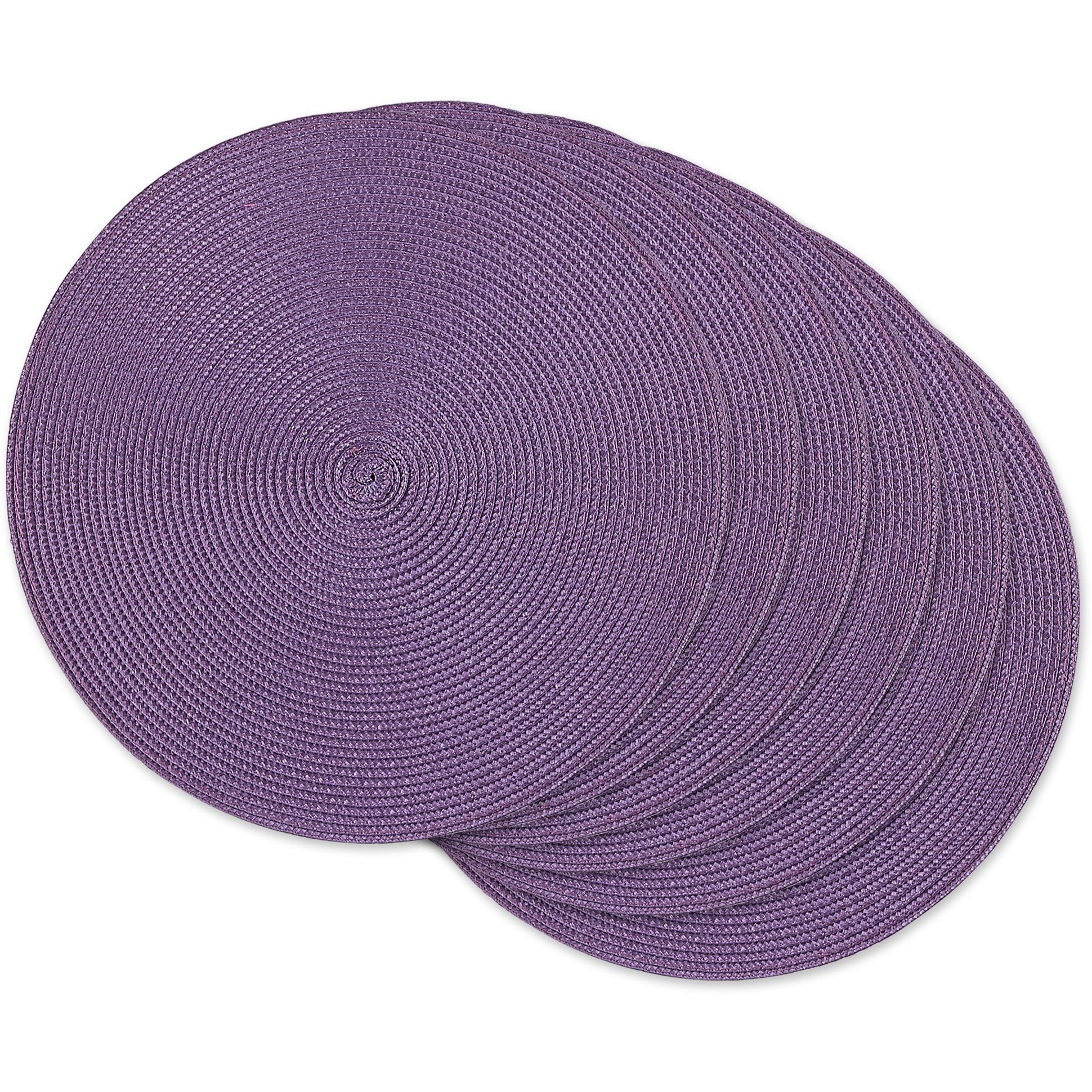 DII Eggplant Round Polypropylene Woven Placemat (Set of 6)