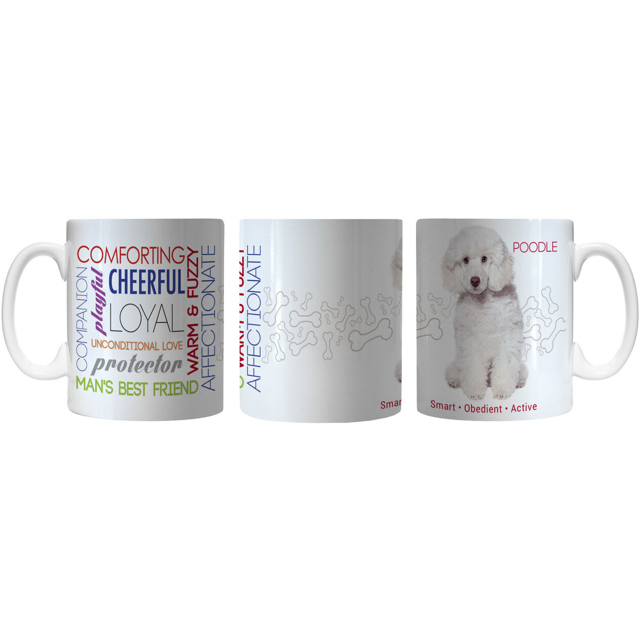 Pet Coffee Mug 11oz Poodle White