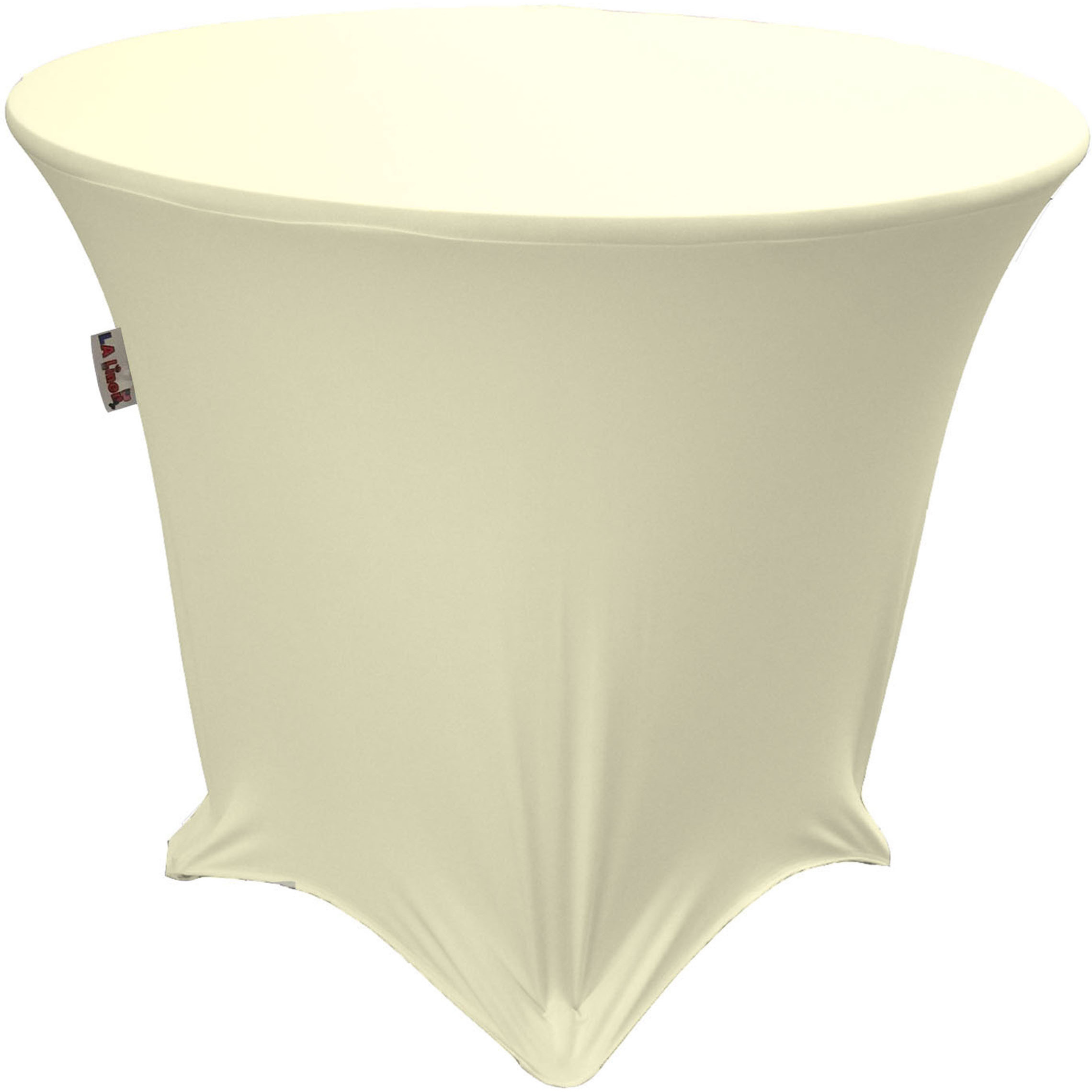 LA Linen Round Spandex Tablecloth, 48-Inch Round 30-Inch High, Ivory