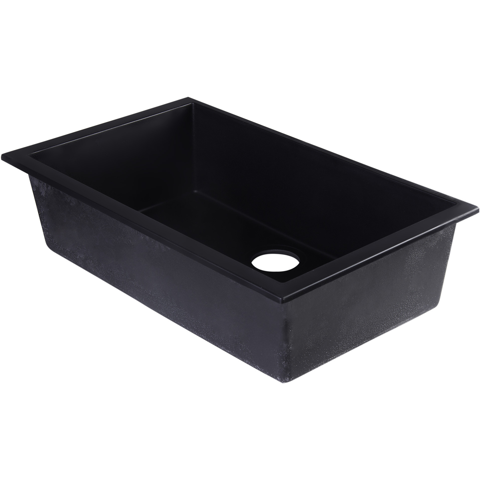 ALFI brand AB3020UM-BLA Black 30" Undermount Single Bowl Granite Composite Kitchen Sink