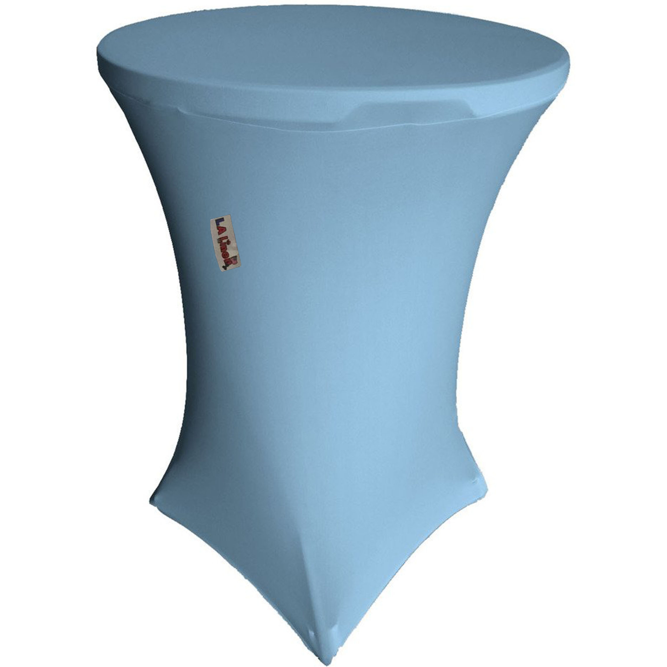 LA Linen Round Spandex Cover For Cocktail Highboy Table, 32-Inch Round 42-Inch High, Blue Light