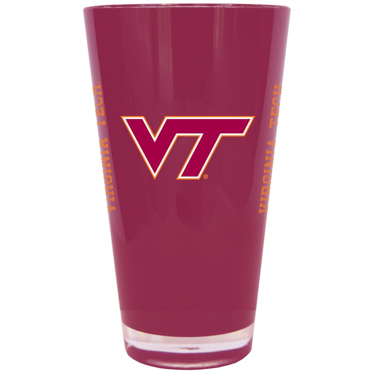 Virginia Tech Hokies Glass 20oz Pint Plastic Insulated CO
