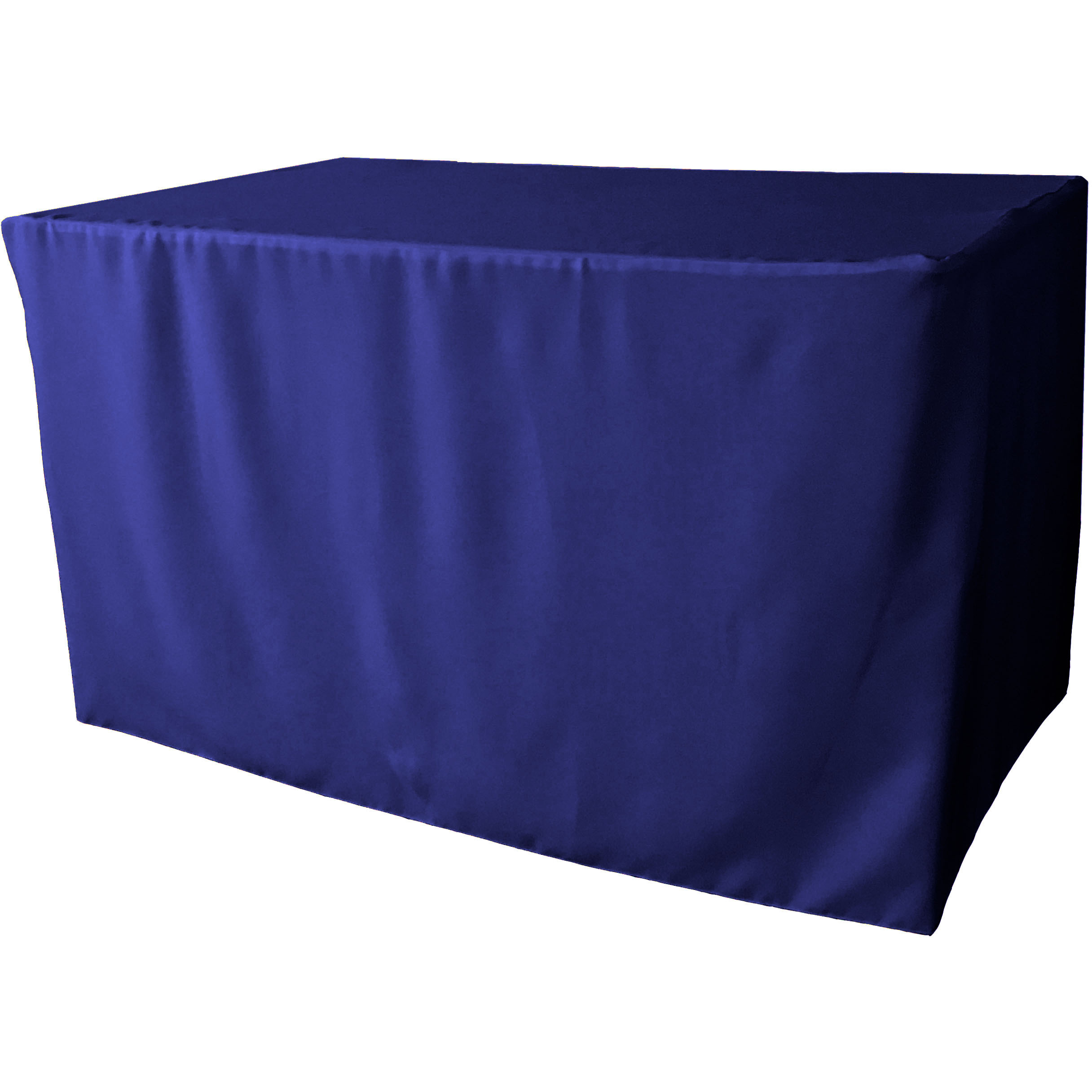 LA Linen Polyester Poplin Fitted tablecloth 48&quotL x 24&quotW x 30&quotH, Royal Blue