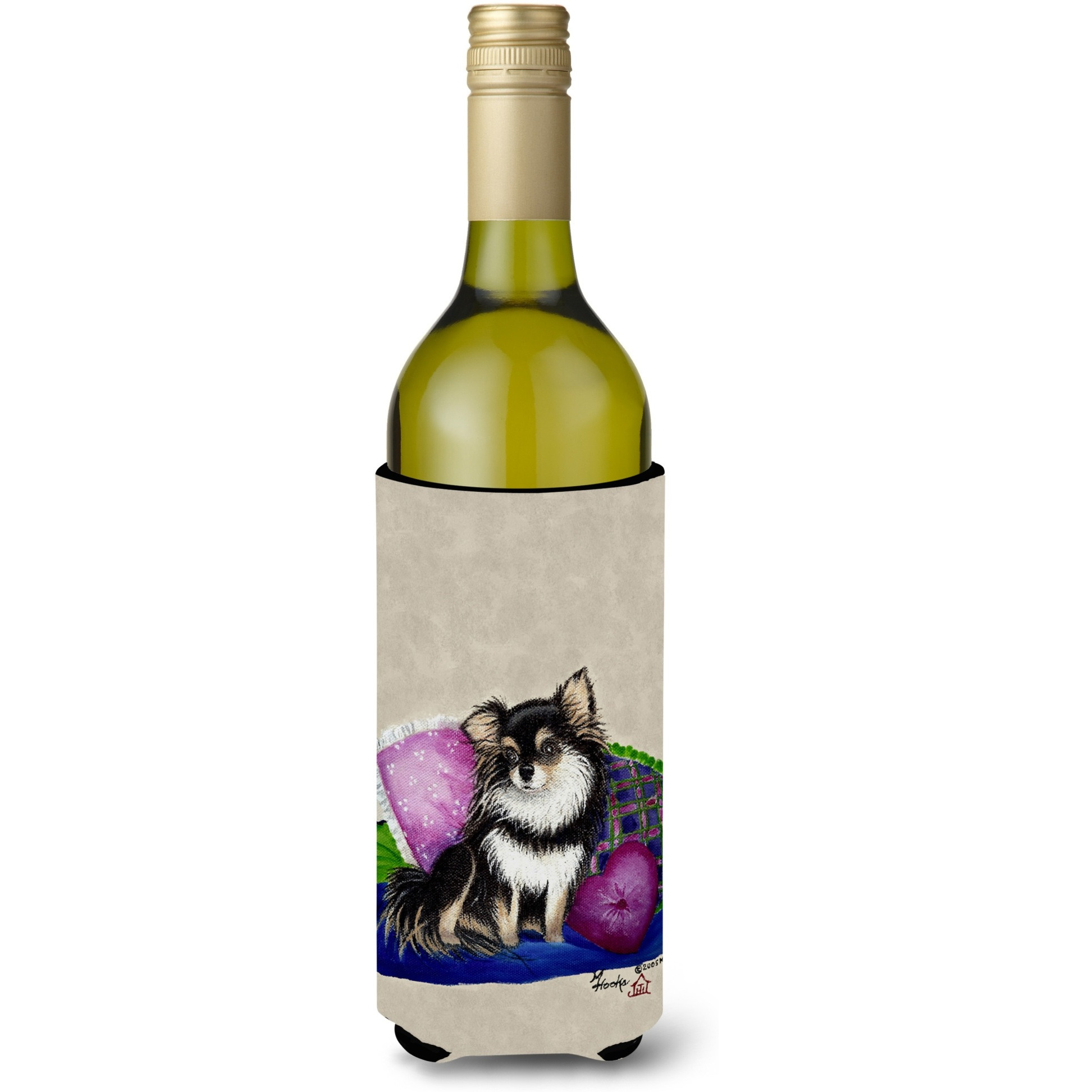 Chihuahua on their couch Wine Bottle Beverage Insulator Hugger MH1012LITERK