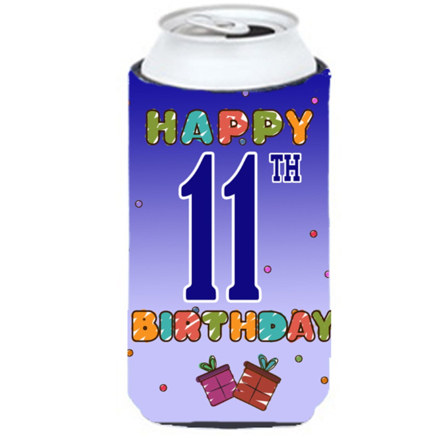 Happy 11th Birthday Tall Boy Beverage Insulator Hugger CJ1102TBC