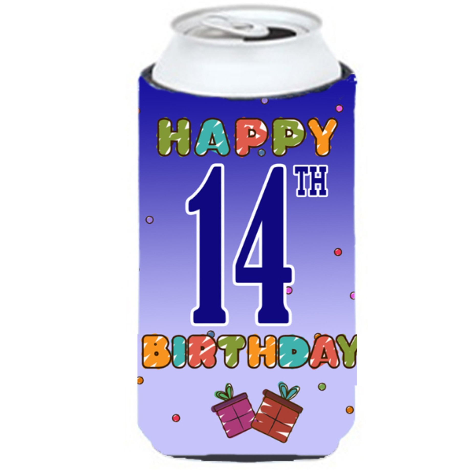 Happy 14th Birthday Tall Boy Beverage Insulator Hugger CJ1105TBC