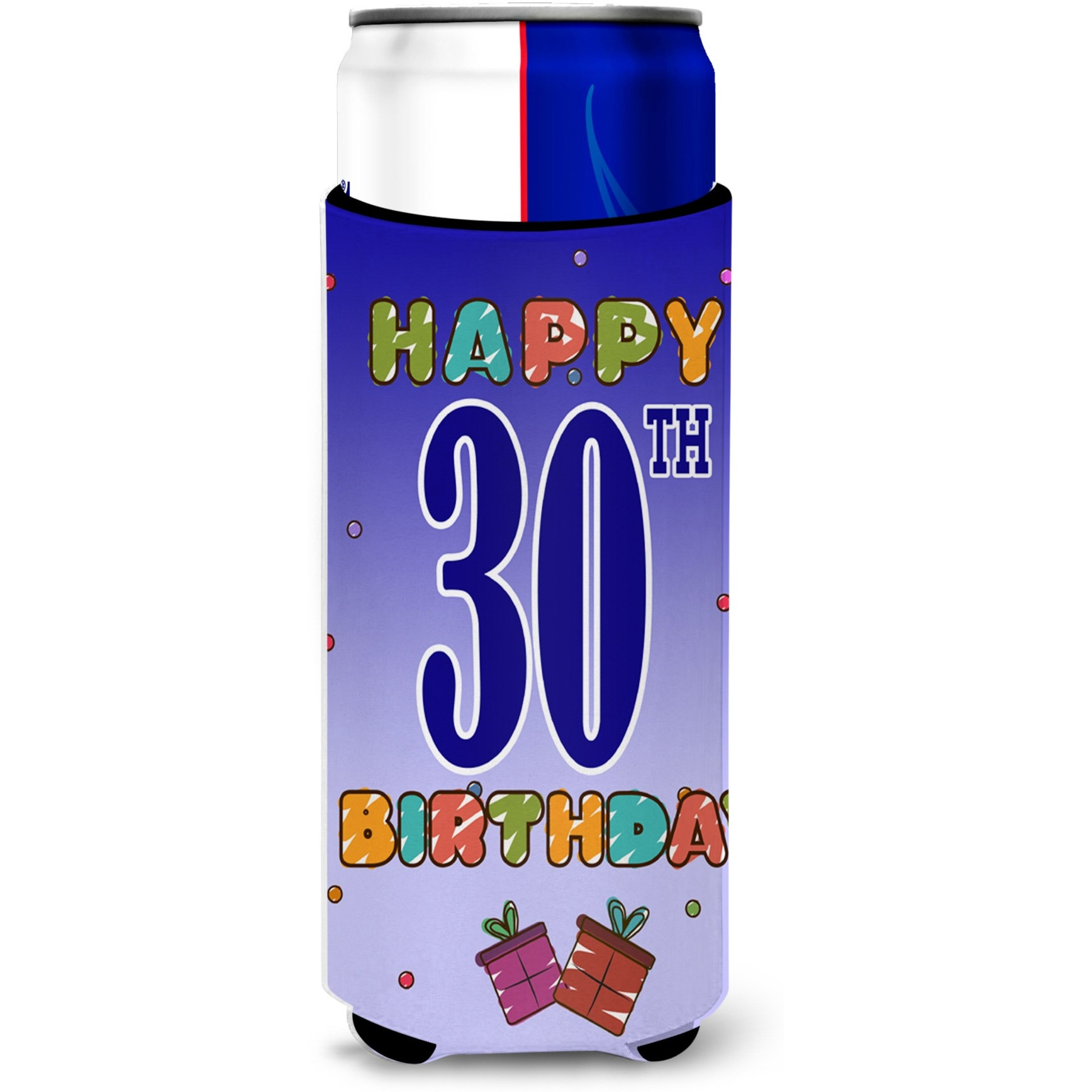 Happy 30th Birthday Ultra Beverage Insulators for slim cans CJ1122MUK