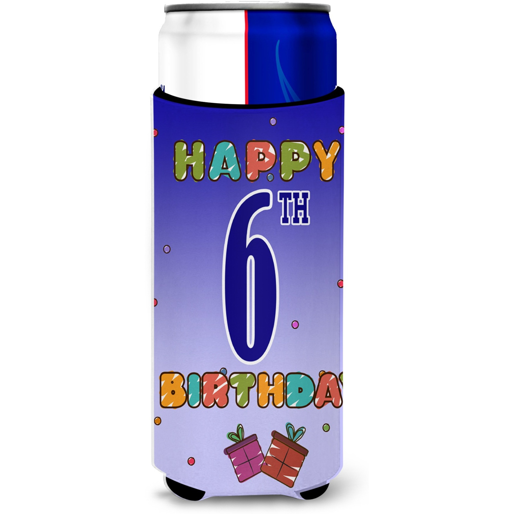 Happy 6th Birthday Ultra Beverage Insulators for slim cans CJ1097MUK