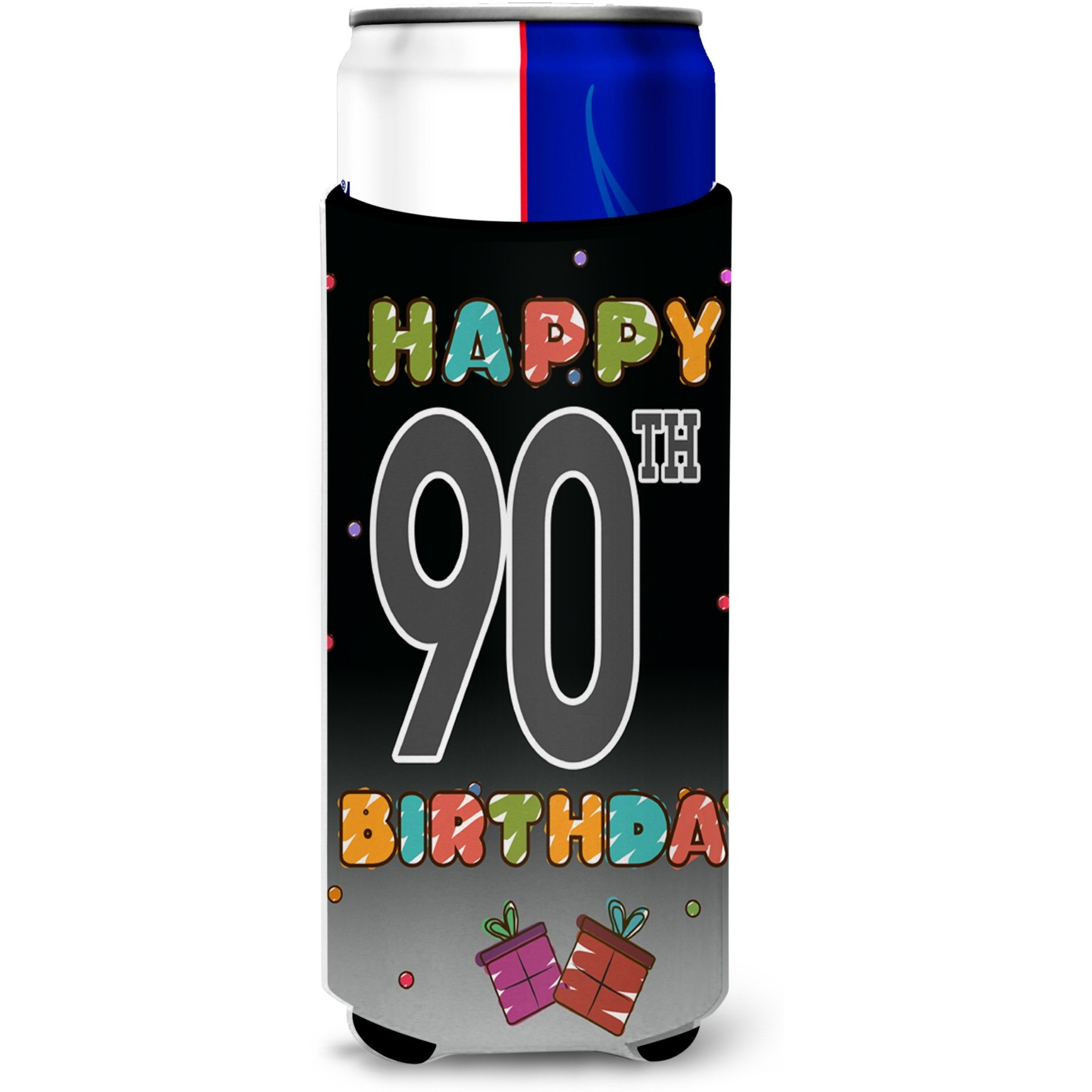 Happy 90th Birthday Ultra Beverage Insulators for slim cans CJ1128MUK