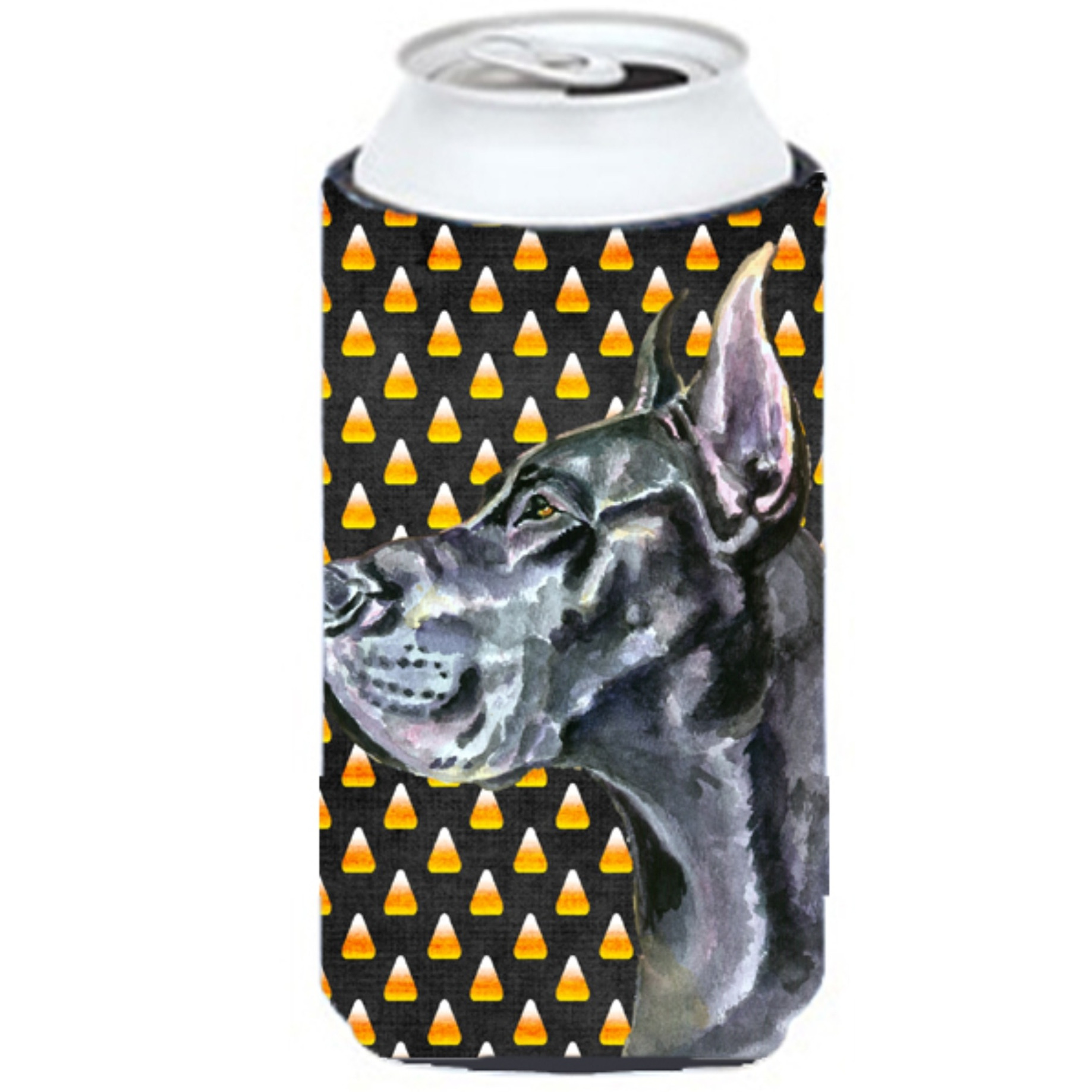 Black Great Dane Candy Corn Halloween Tall Boy Beverage Insulator Hugger LH9550TBC