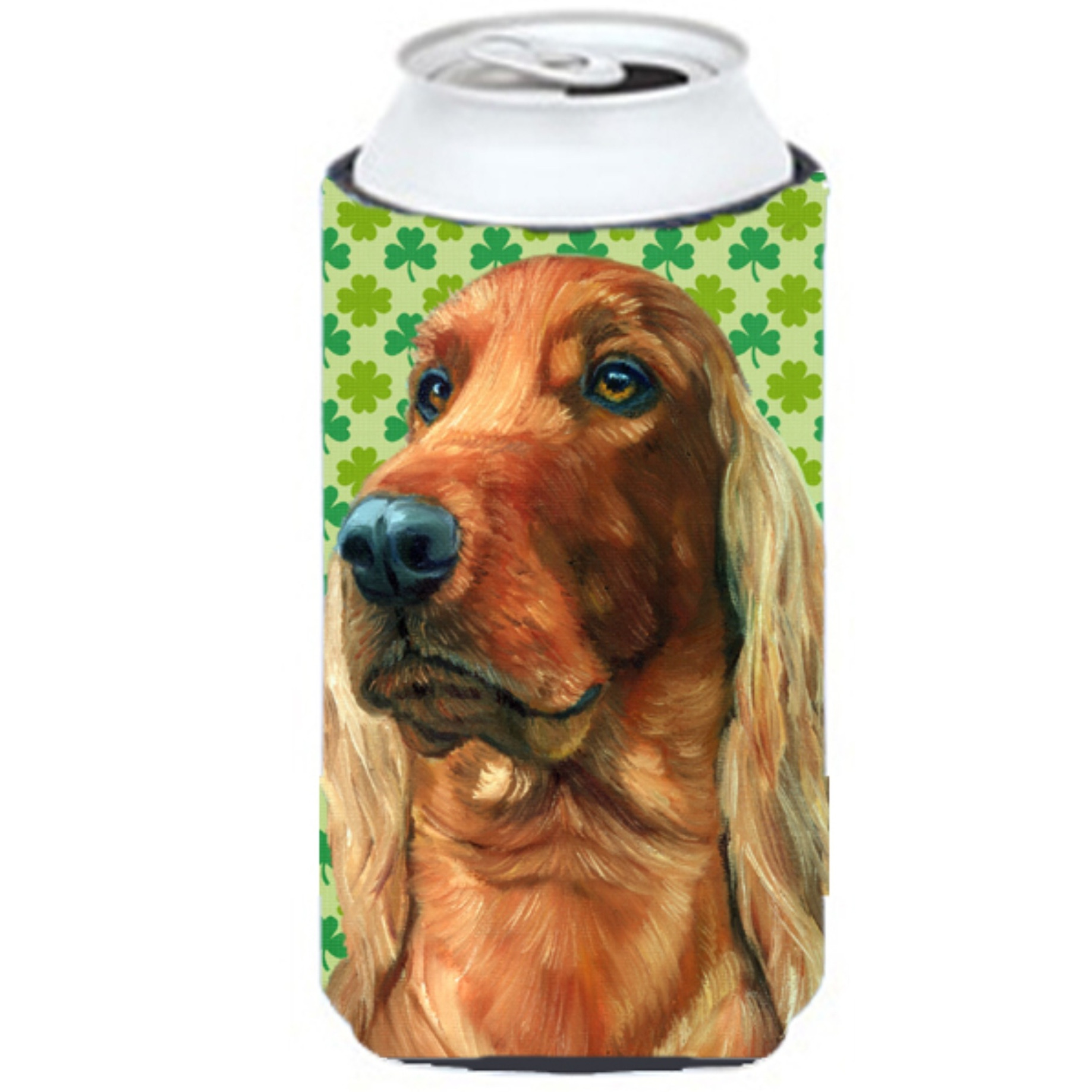 Irish Setter St. Patricks Day Shamrock Tall Boy Beverage Insulator Hugger LH9569TBC