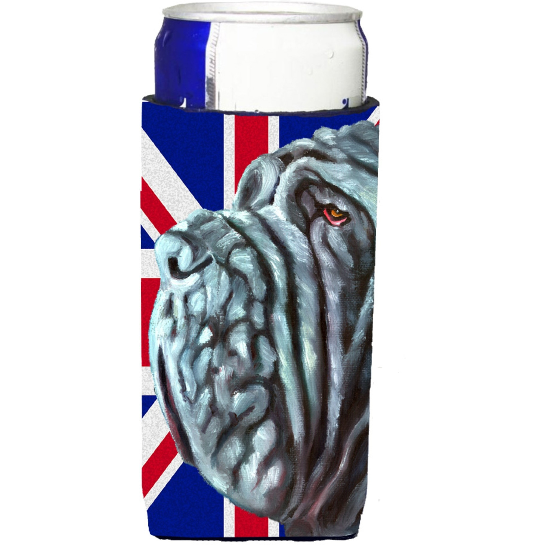 Neapolitan Mastiff with English Union Jack British Flag Ultra Beverage Insulators for slim cans LH9596MUK