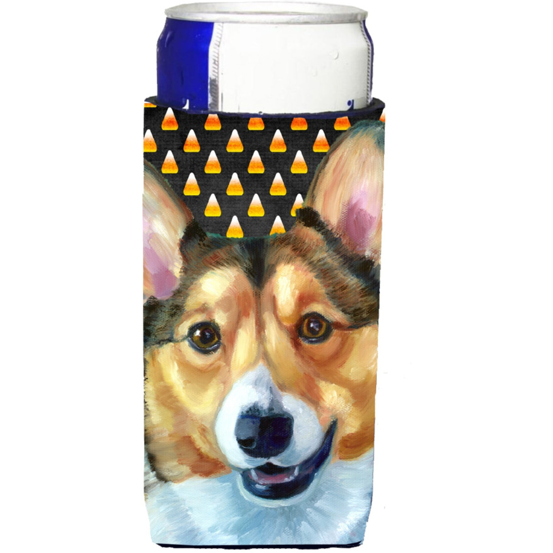 Corgi Candy Corn Halloween Ultra Beverage Insulators for slim cans LH9553MUK