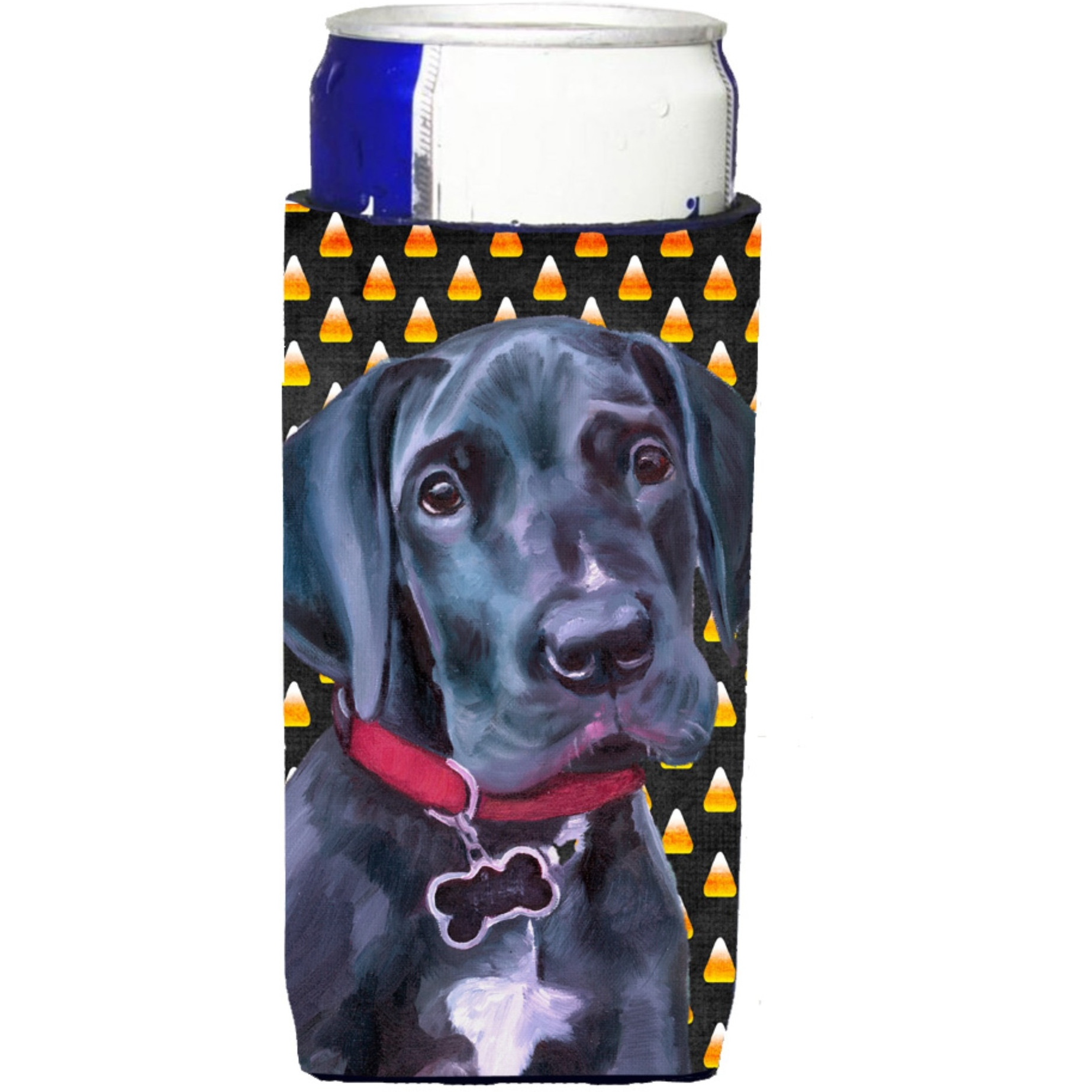 Black Great Dane Puppy Candy Corn Halloween Ultra Beverage Insulators for slim cans LH9551MUK