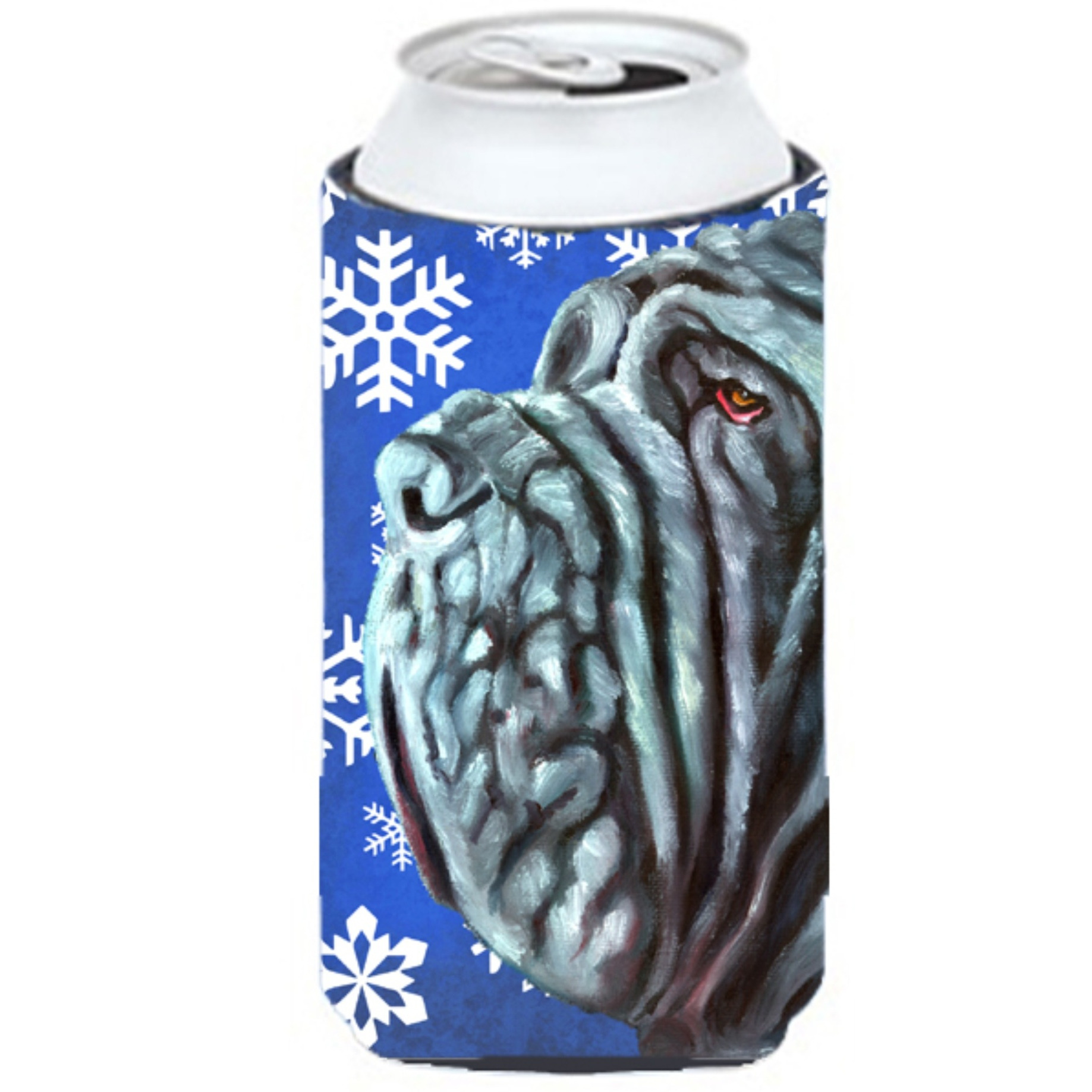Neapolitan Mastiff Winter Snowflakes Holiday Tall Boy Beverage Insulator Hugger LH9582TBC