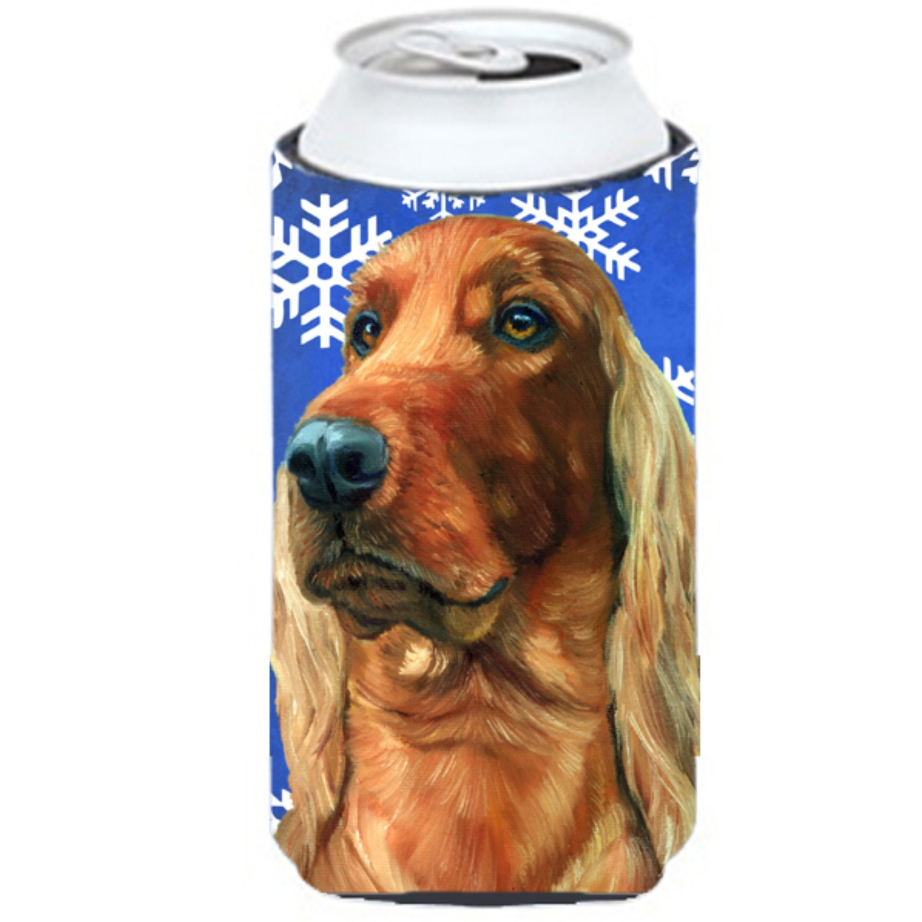 Irish Setter Winter Snowflakes Holiday Tall Boy Beverage Insulator Hugger LH9583TBC