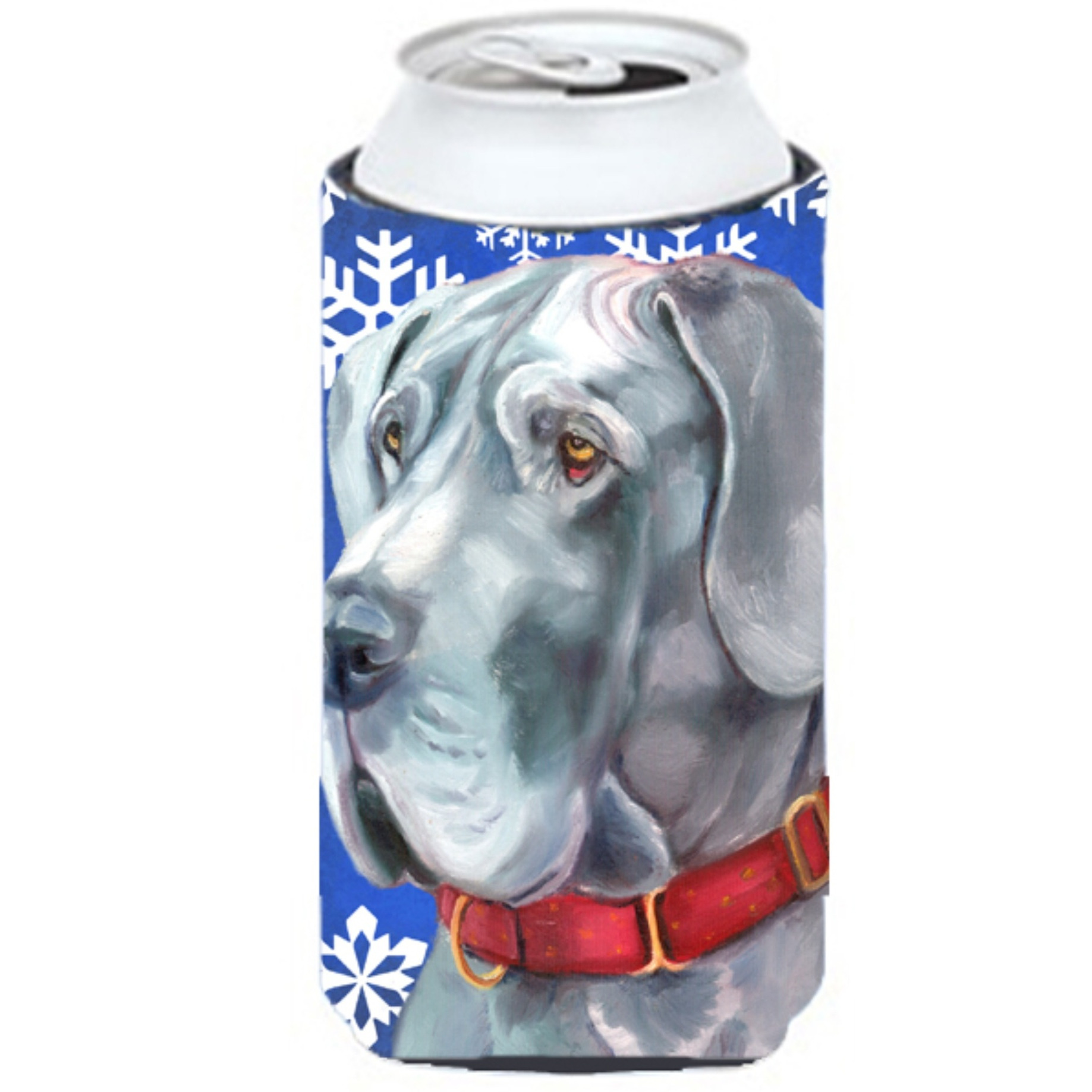 Great Dane Winter Snowflakes Holiday Tall Boy Beverage Insulator Hugger LH9584TBC