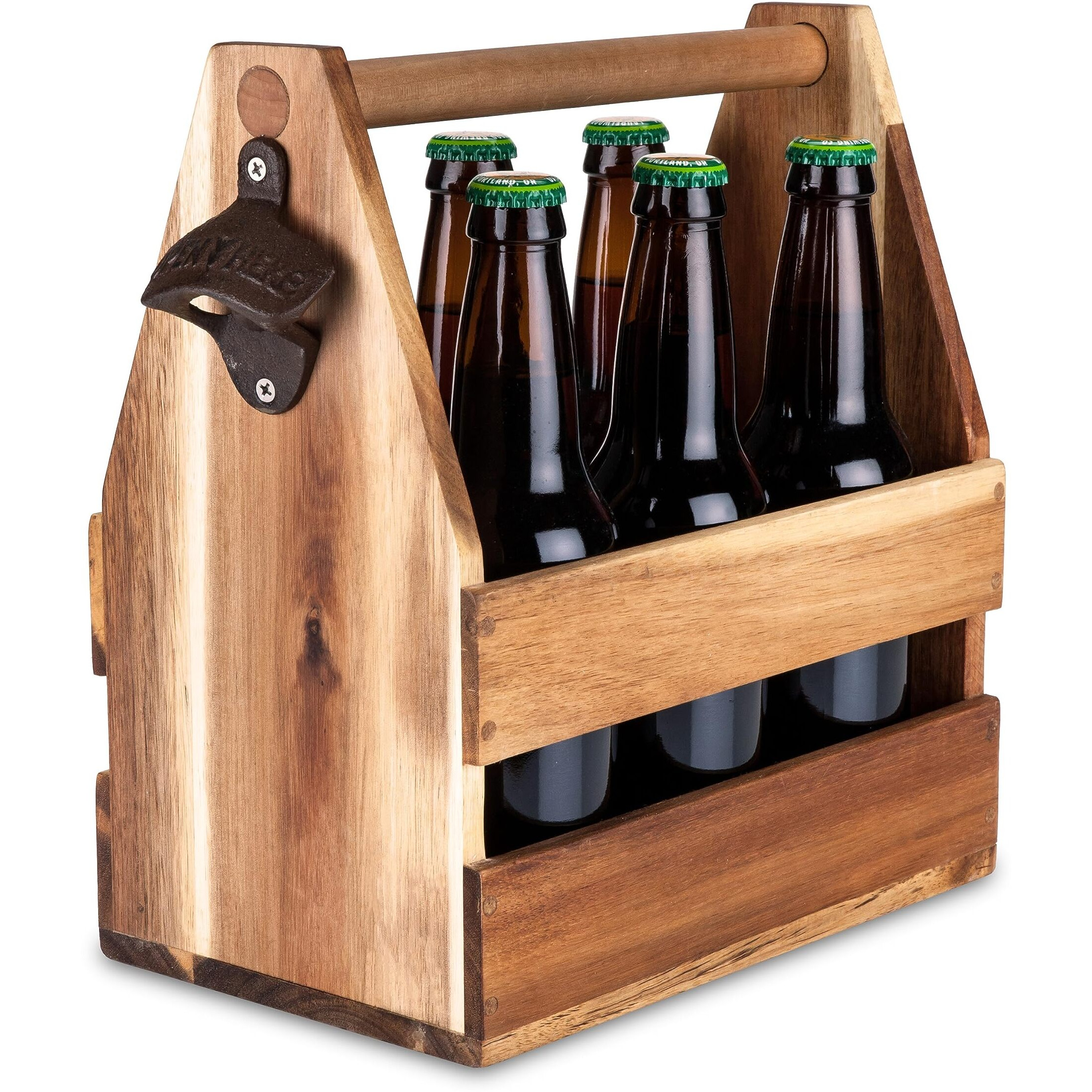 Foster & Rye 4069 Acacia Wood Beer caddy  Wood