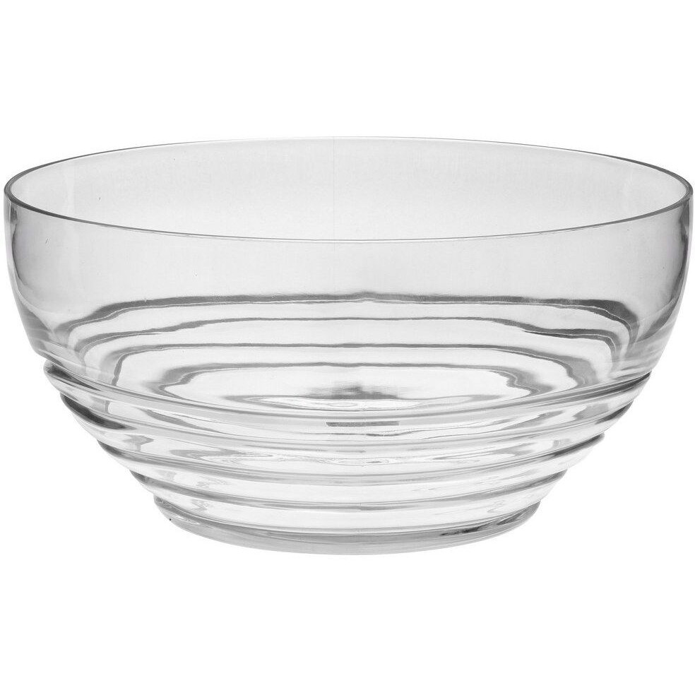 Designer Swirl clear Acrylic Large Bowl, Break Resistant Premium Acrylic Round Serving Bowl for Partys, Snacks, or Salad Bowl, BPA Free(D0102H5L7ZX)